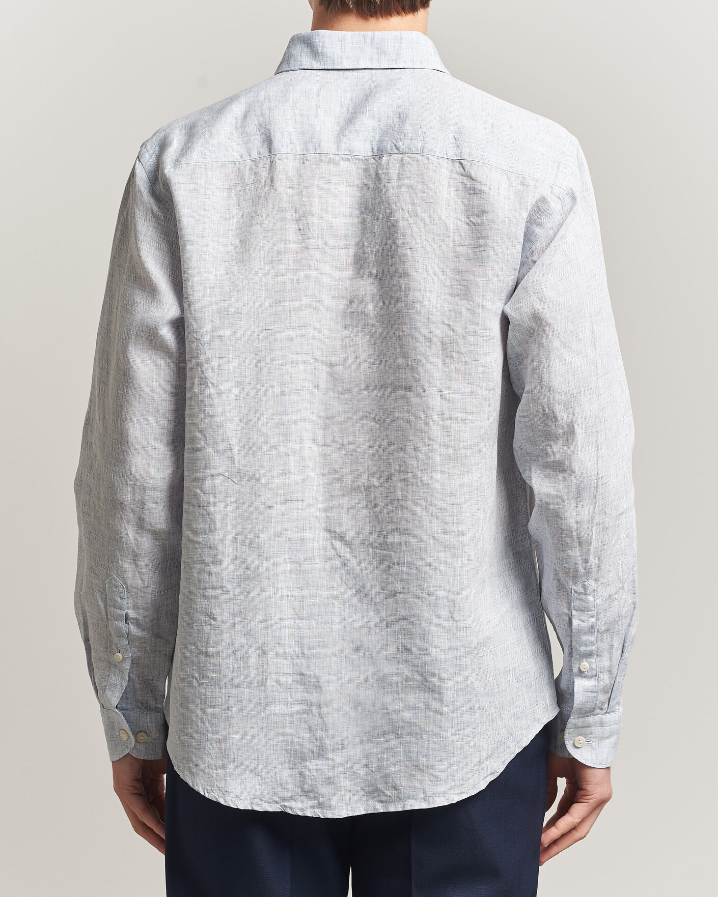 Mies | Kauluspaidat | Eton | Casual Fit Linen Shirt Light Blue