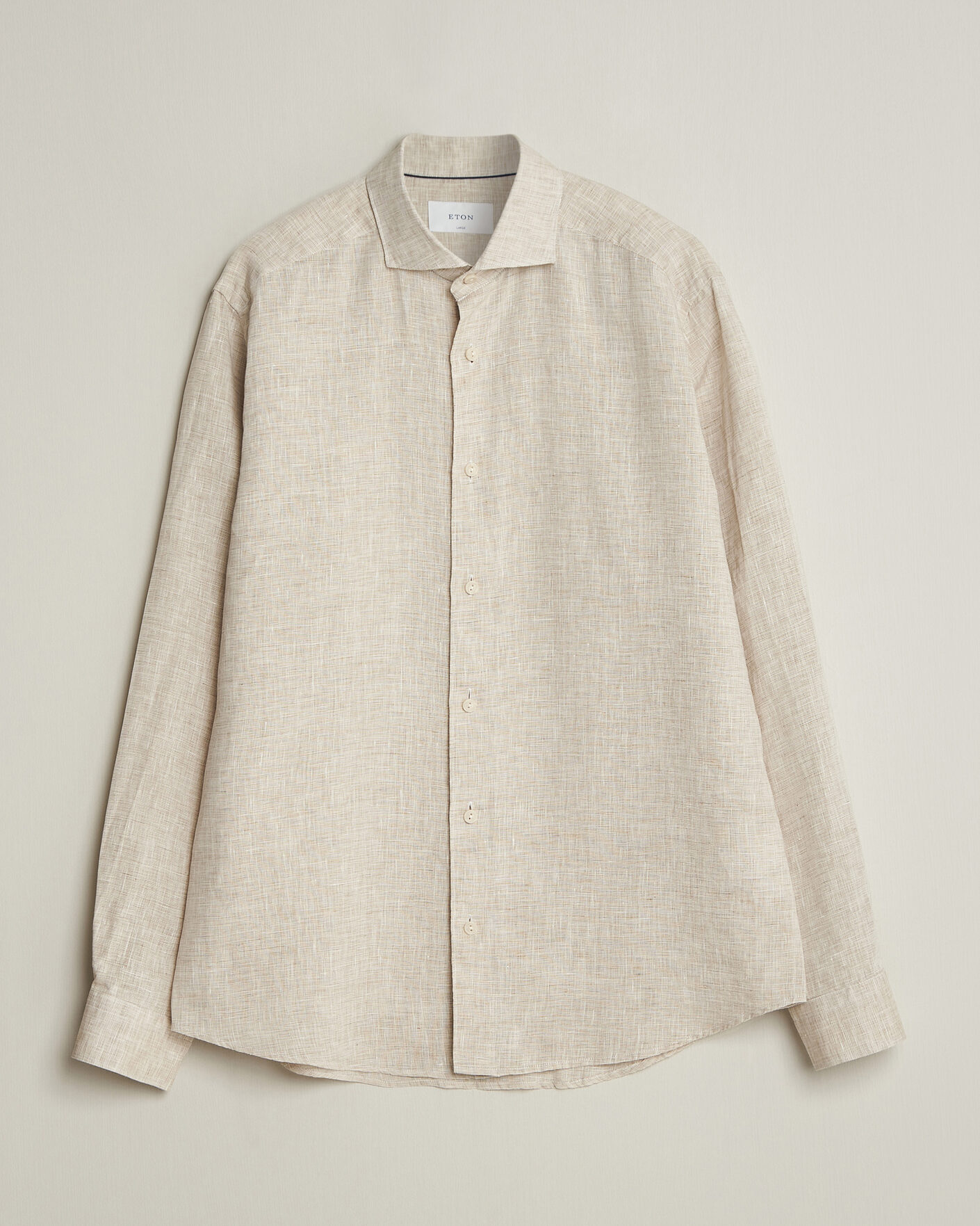 Mies | Kauluspaidat | Eton | Casual Fit Linen Shirt Beige
