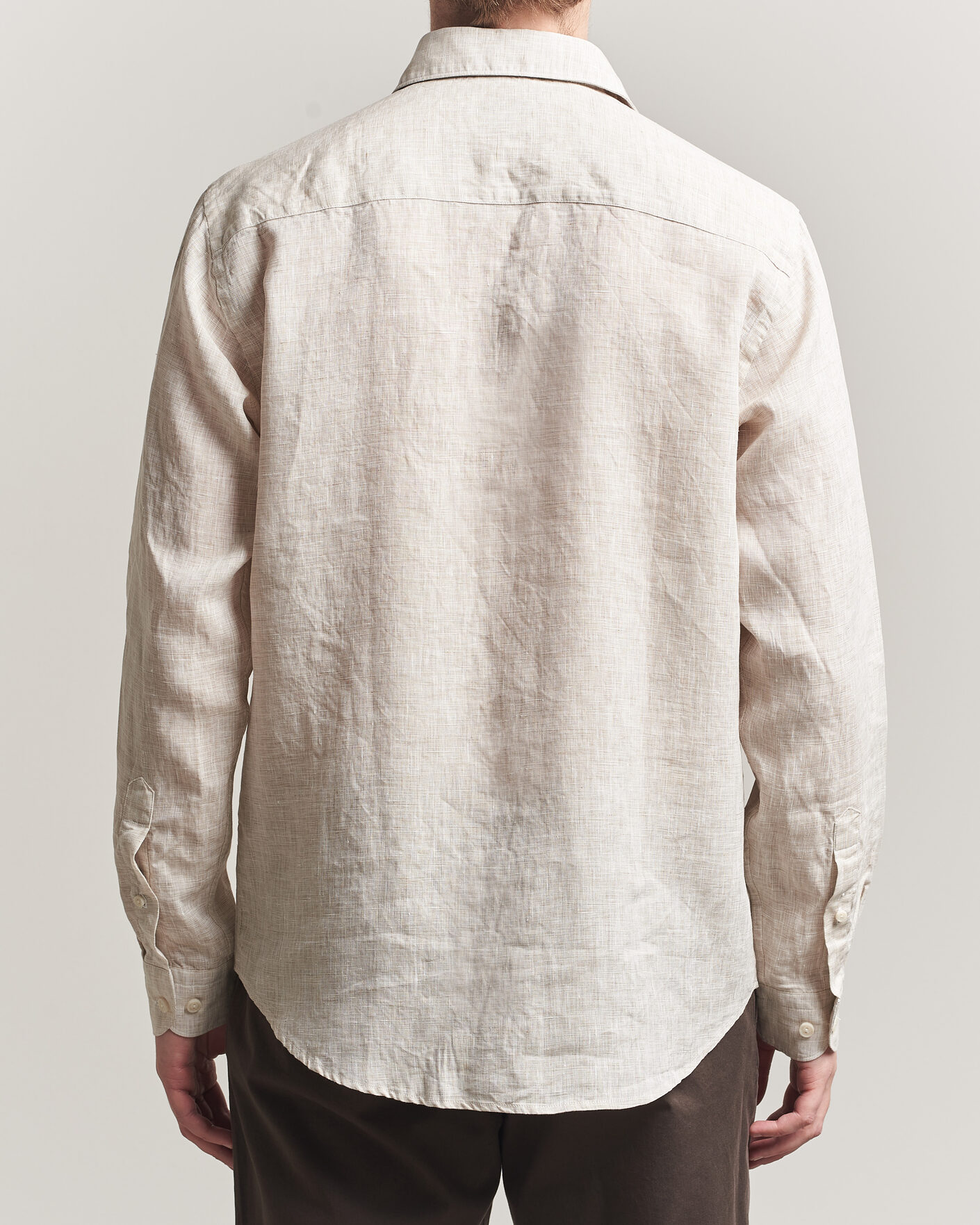 Mies | Kauluspaidat | Eton | Casual Fit Linen Shirt Beige
