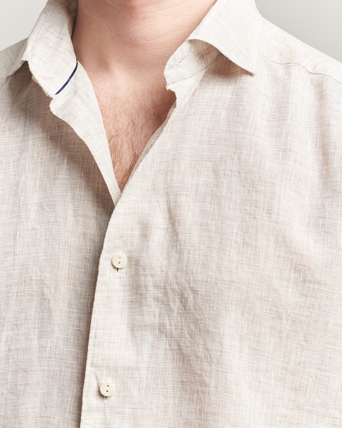 Mies | Kauluspaidat | Eton | Casual Fit Linen Shirt Beige