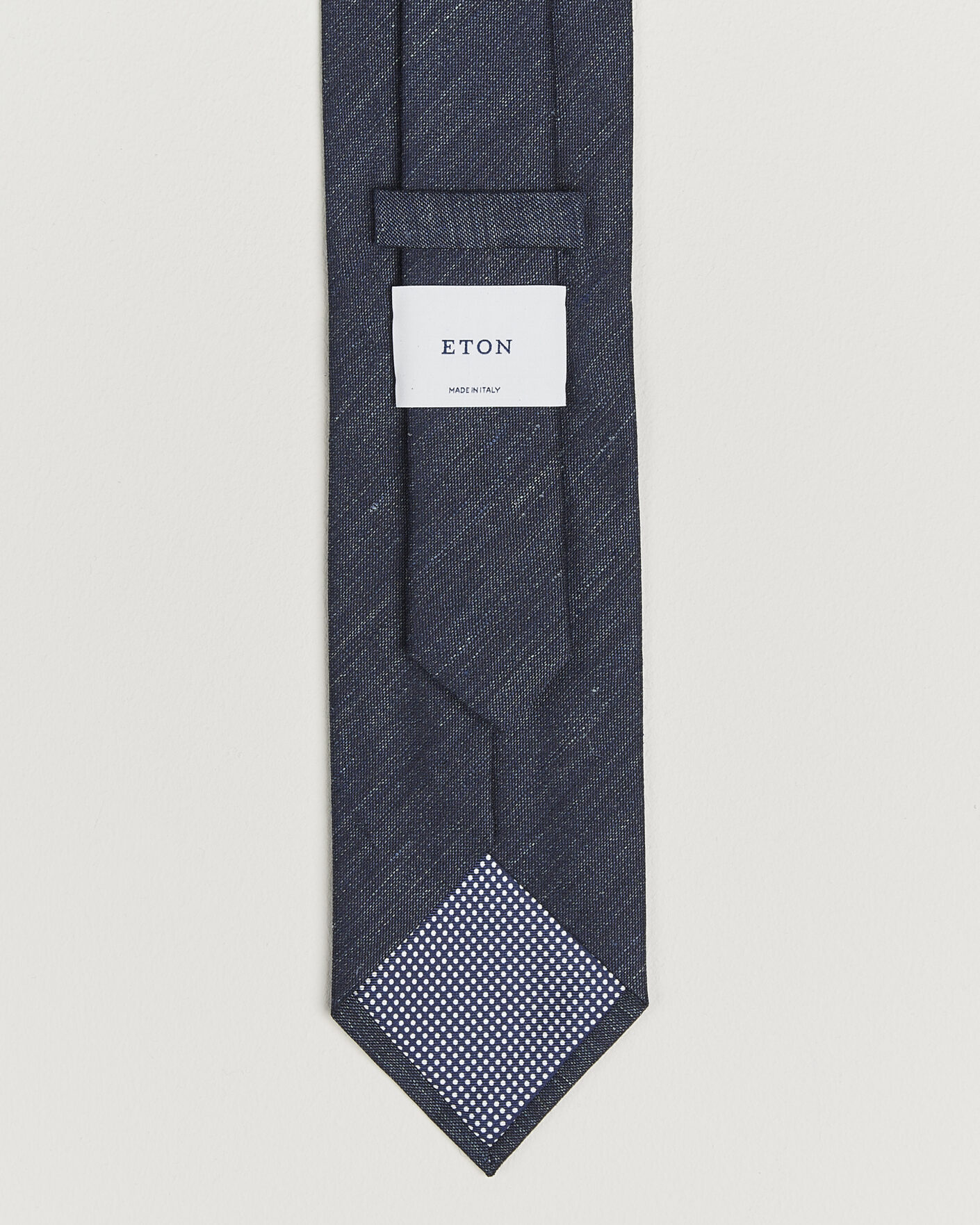 Mies | Solmiot | Eton | Linen Silk Tie Navy Blue