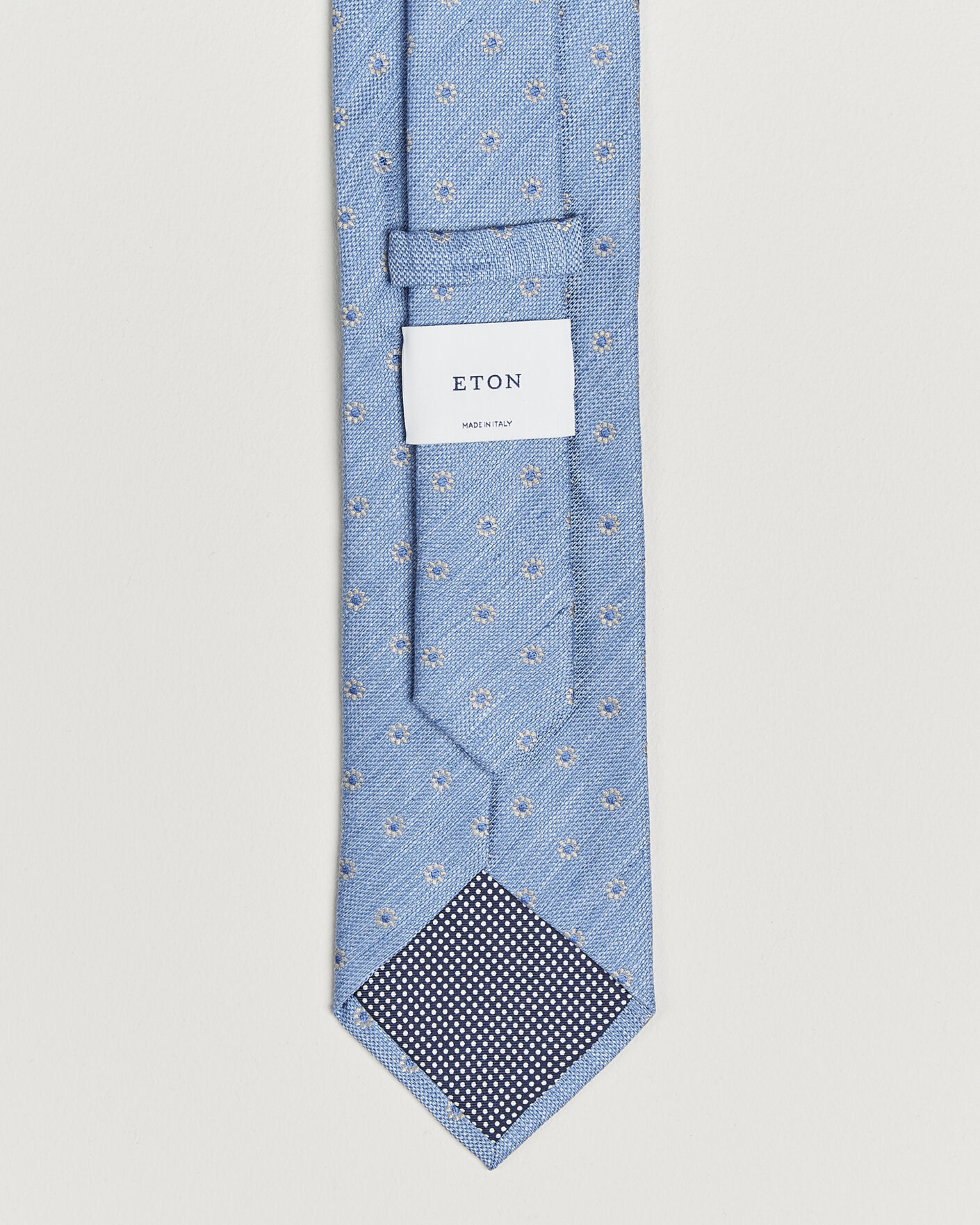 Mies | Solmiot | Eton | Floral Linen Silk Tie Light Blue
