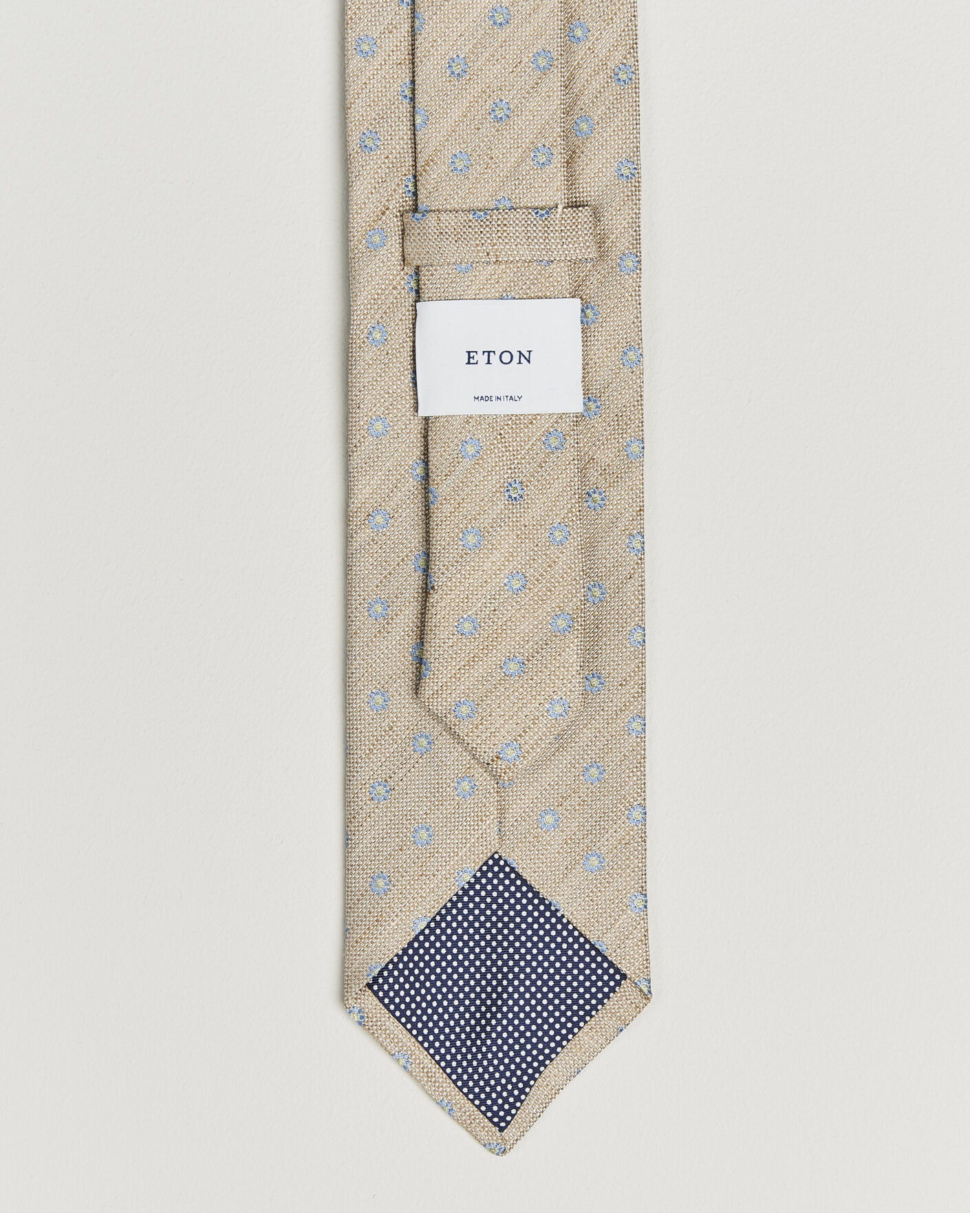 Mies | Solmiot | Eton | Floral Linen Silk Tie Beige