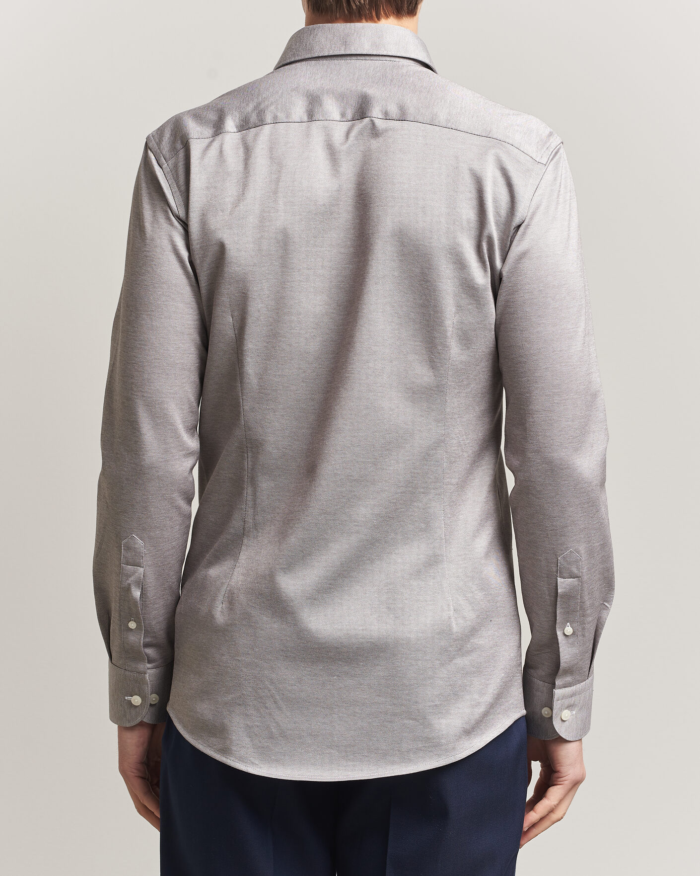 Mies | Kauluspaidat | Eton | Filo di Scozia Knitted Shirt Brown