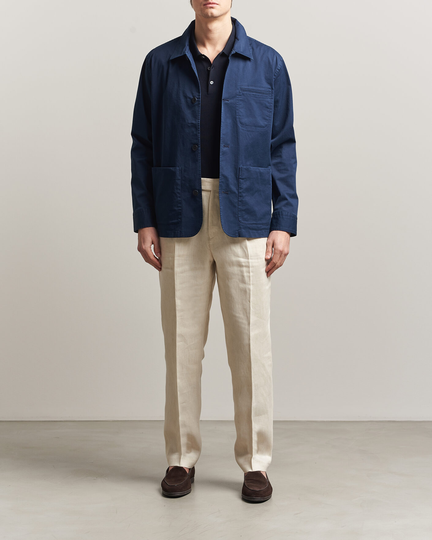 Mies | Takit | Eton | Cotton Chore Jacket Navy Blue