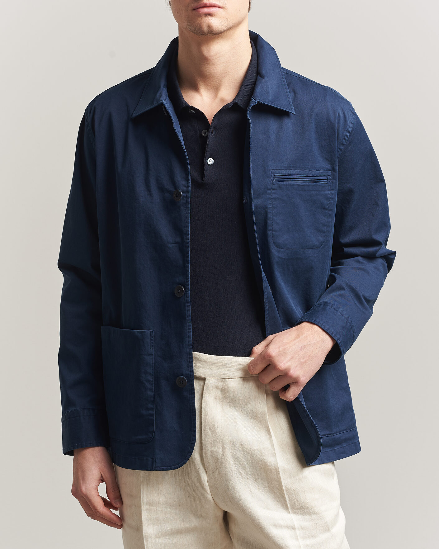 Mies | Takit | Eton | Cotton Chore Jacket Navy Blue