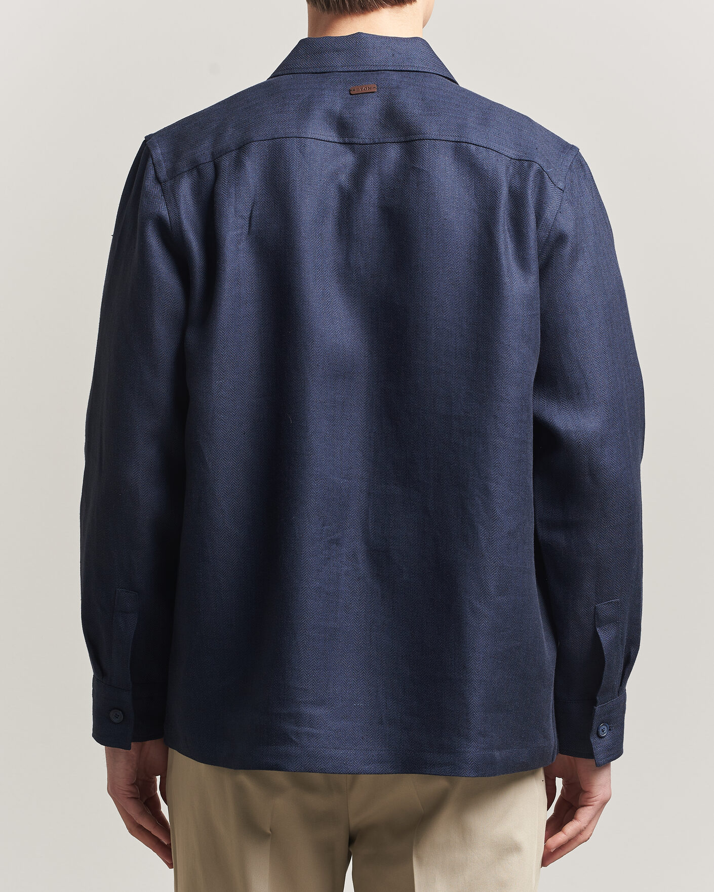 Mies | Takit | Eton | Four Pocket Linen Lyocell Shirt Jacket Navy Blue