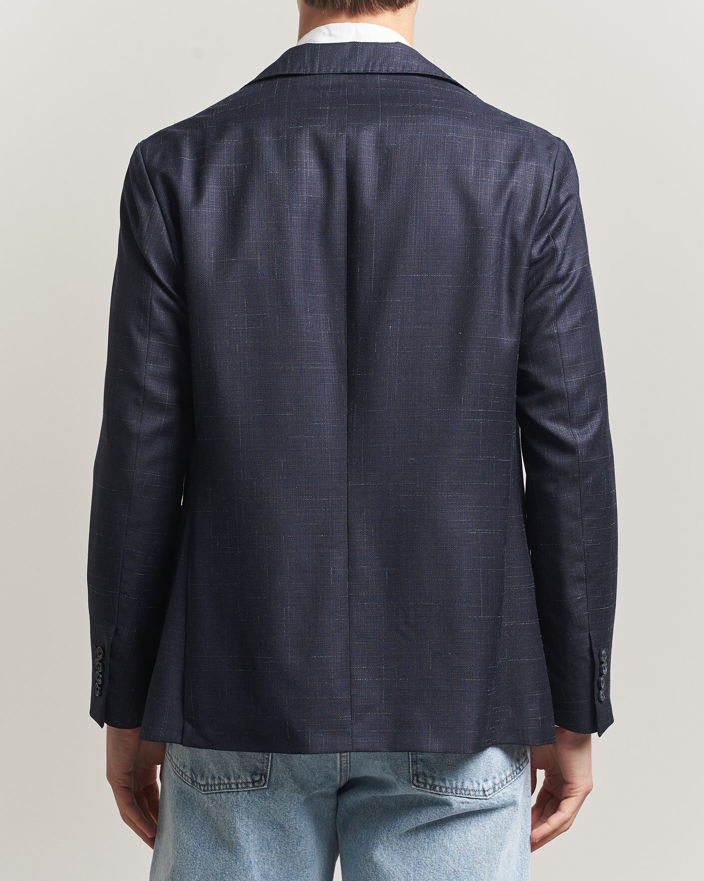 Mies | Pikkutakit | Eton | Wool Silk Soft Blazer Navy Blue