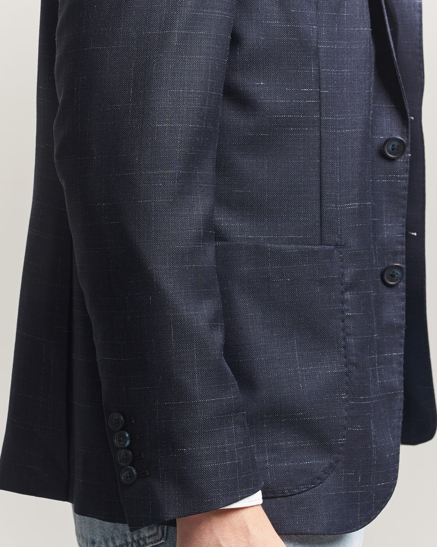 Mies | Pikkutakit | Eton | Wool Silk Soft Blazer Navy Blue