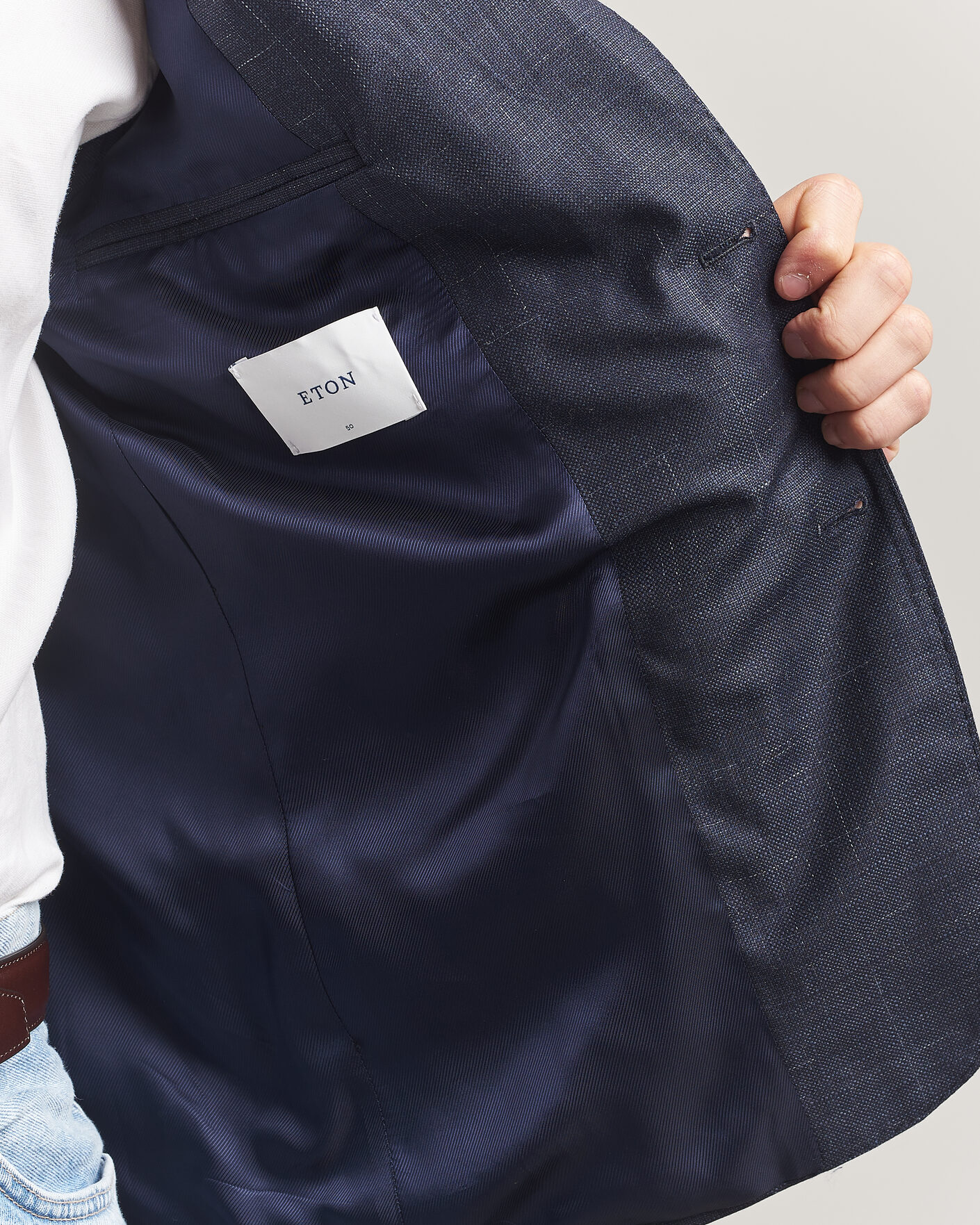 Mies | Pikkutakit | Eton | Wool Silk Soft Blazer Navy Blue