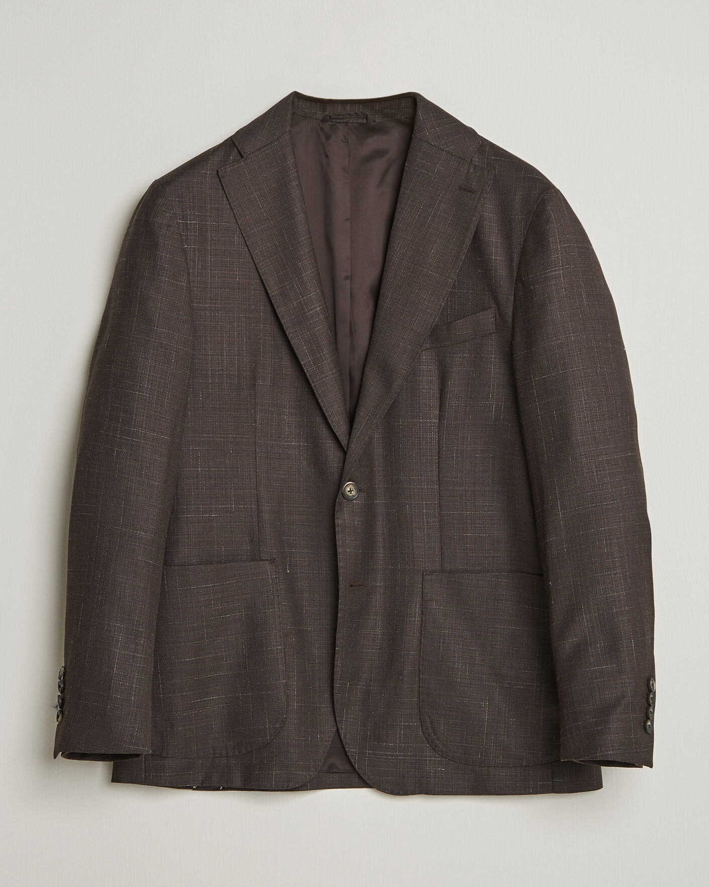 Mies | Pikkutakit | Eton | Wool Silk Soft Blazer Dark Brown