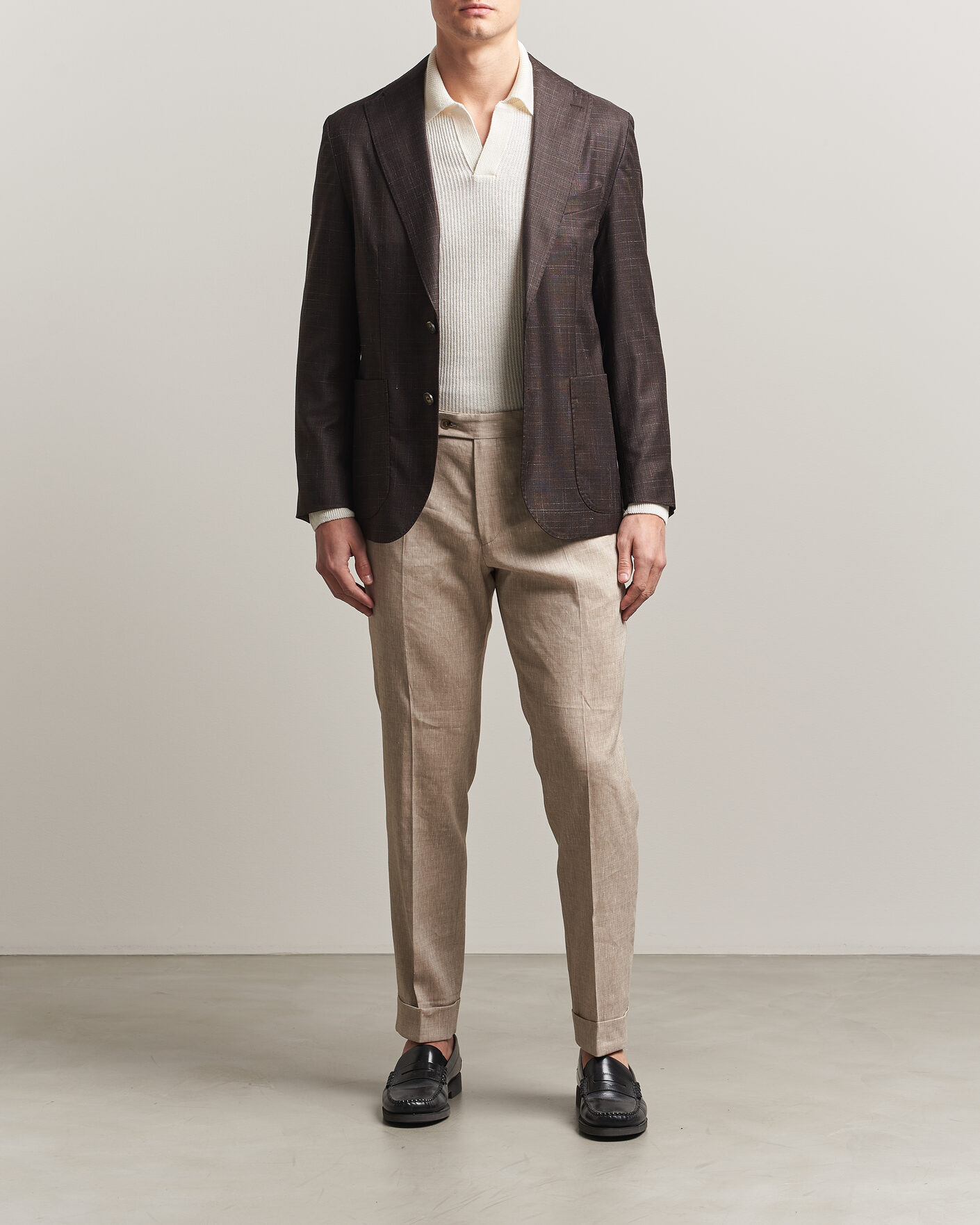 Mies | Pikkutakit | Eton | Wool Silk Soft Blazer Dark Brown
