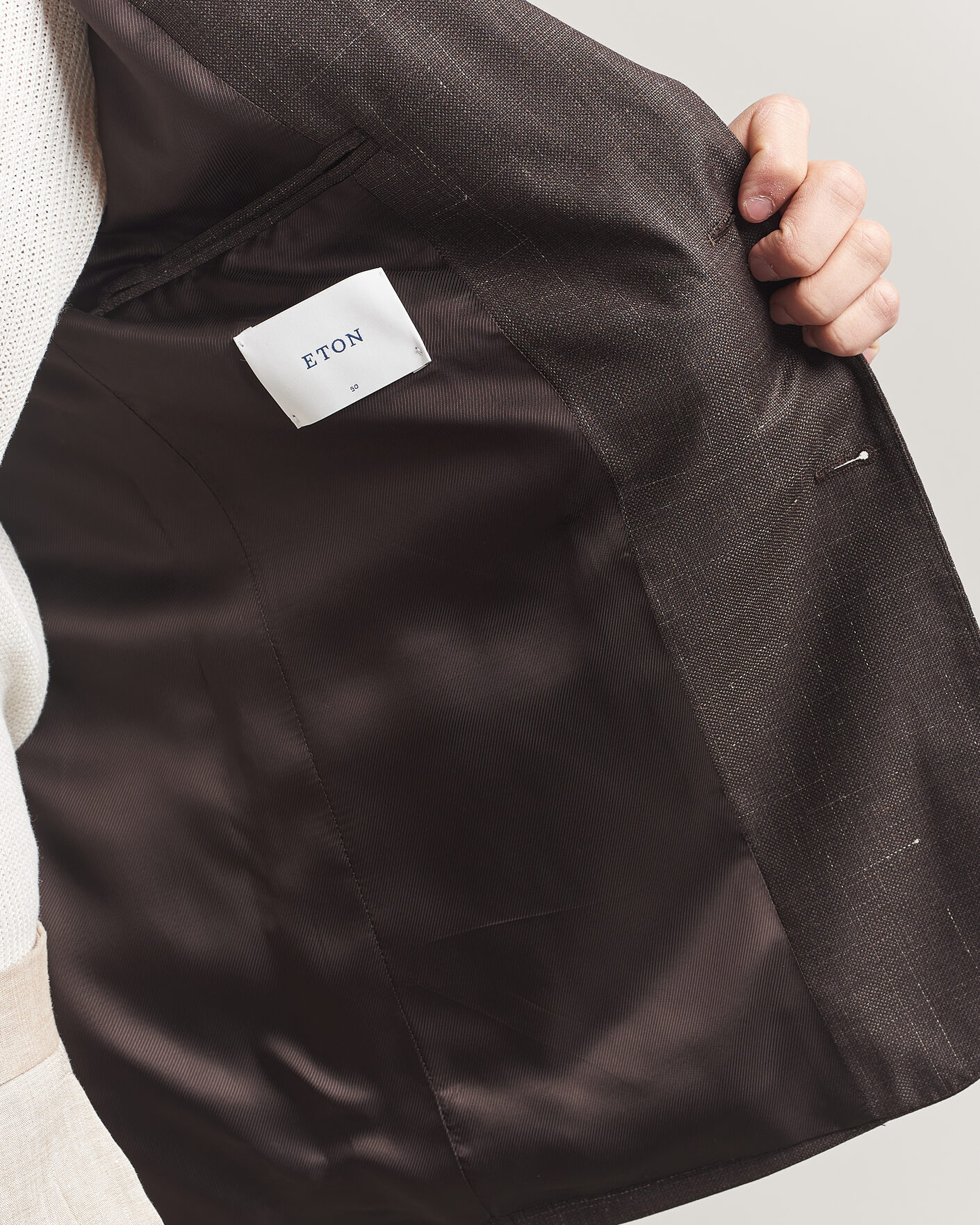 Mies | Pikkutakit | Eton | Wool Silk Soft Blazer Dark Brown