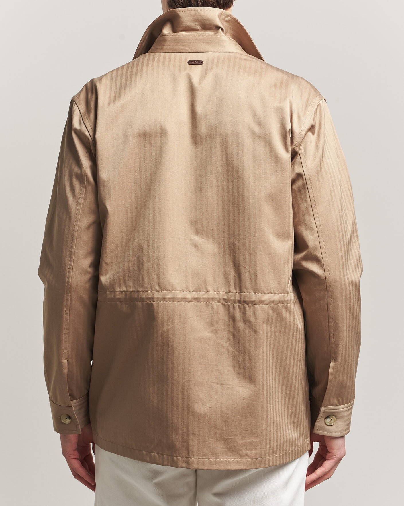Mies | Takit | Eton | Cotton Safari Drawstring Jacket Beige