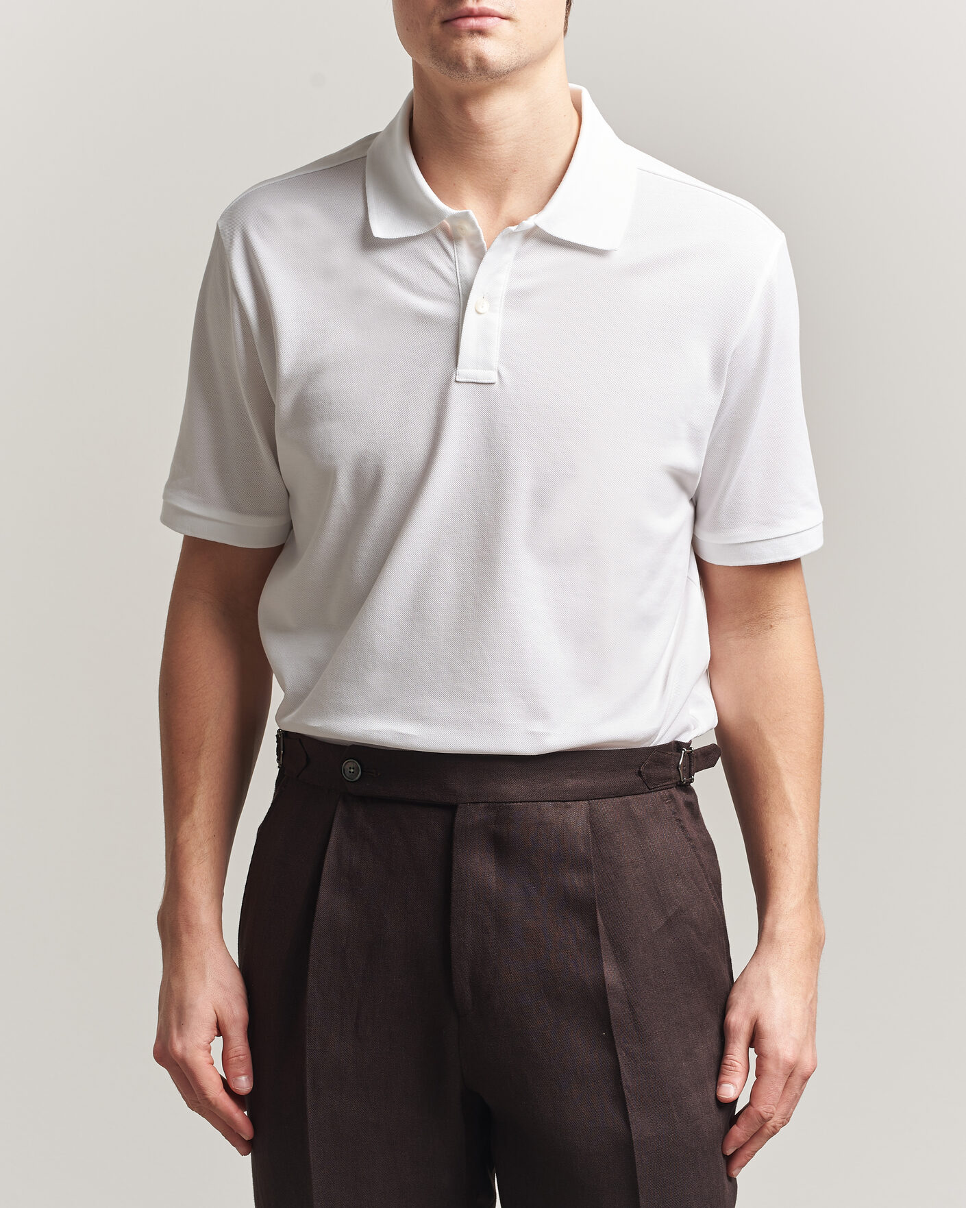 Mies | Pikeet | Eton | Pima Pique Polo White