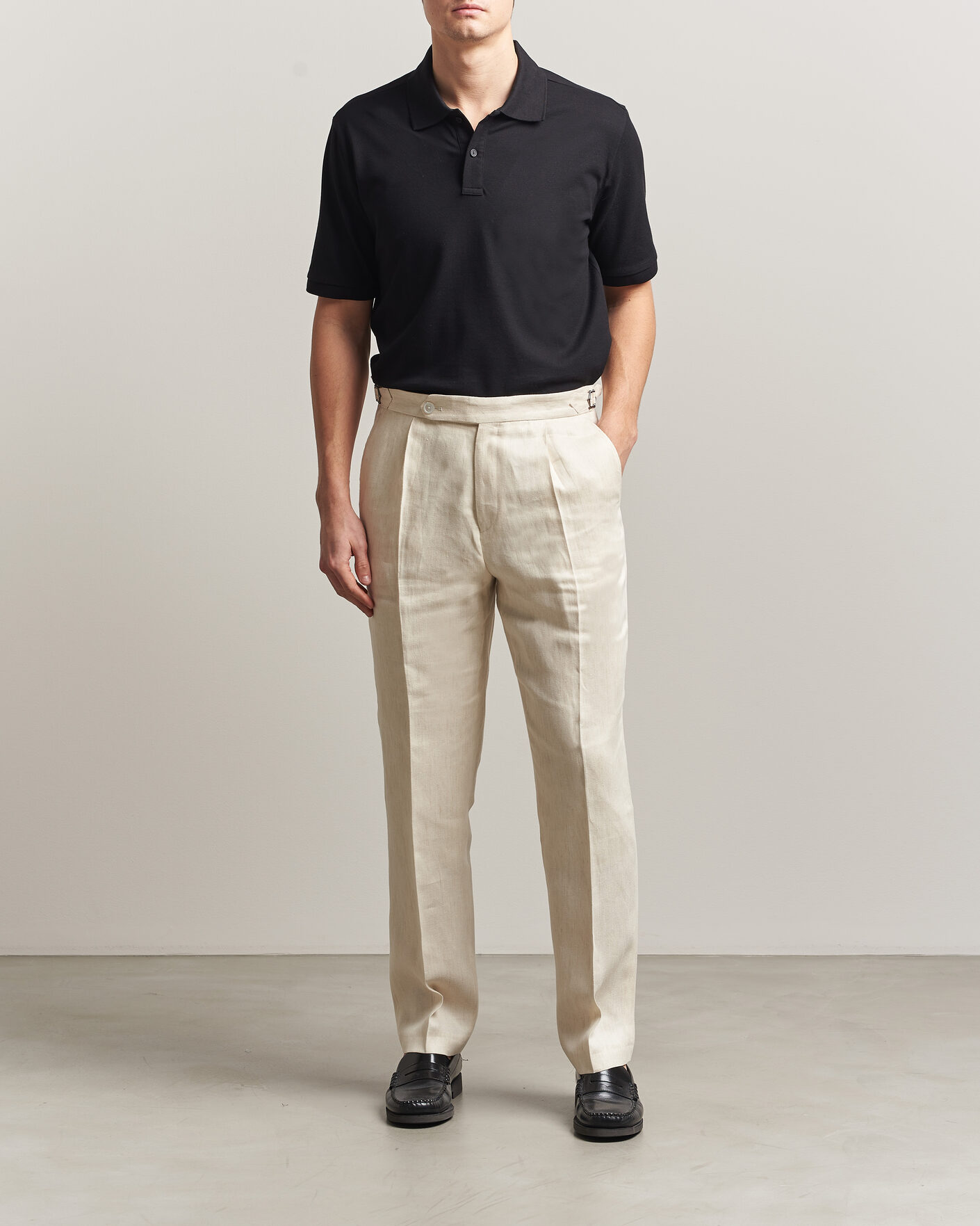 Mies | Pikeet | Eton | Pima Pique Polo Black