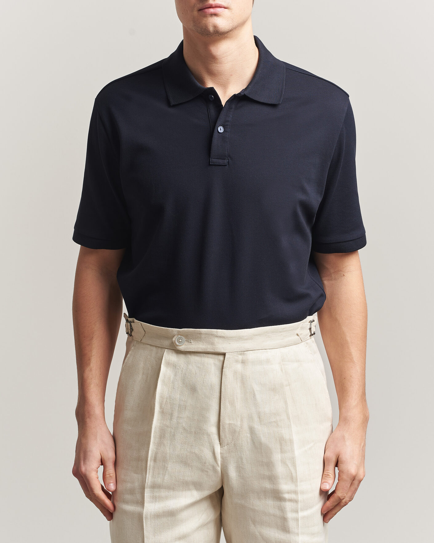 Mies | Pikeet | Eton | Pima Pique Polo Navy Blue