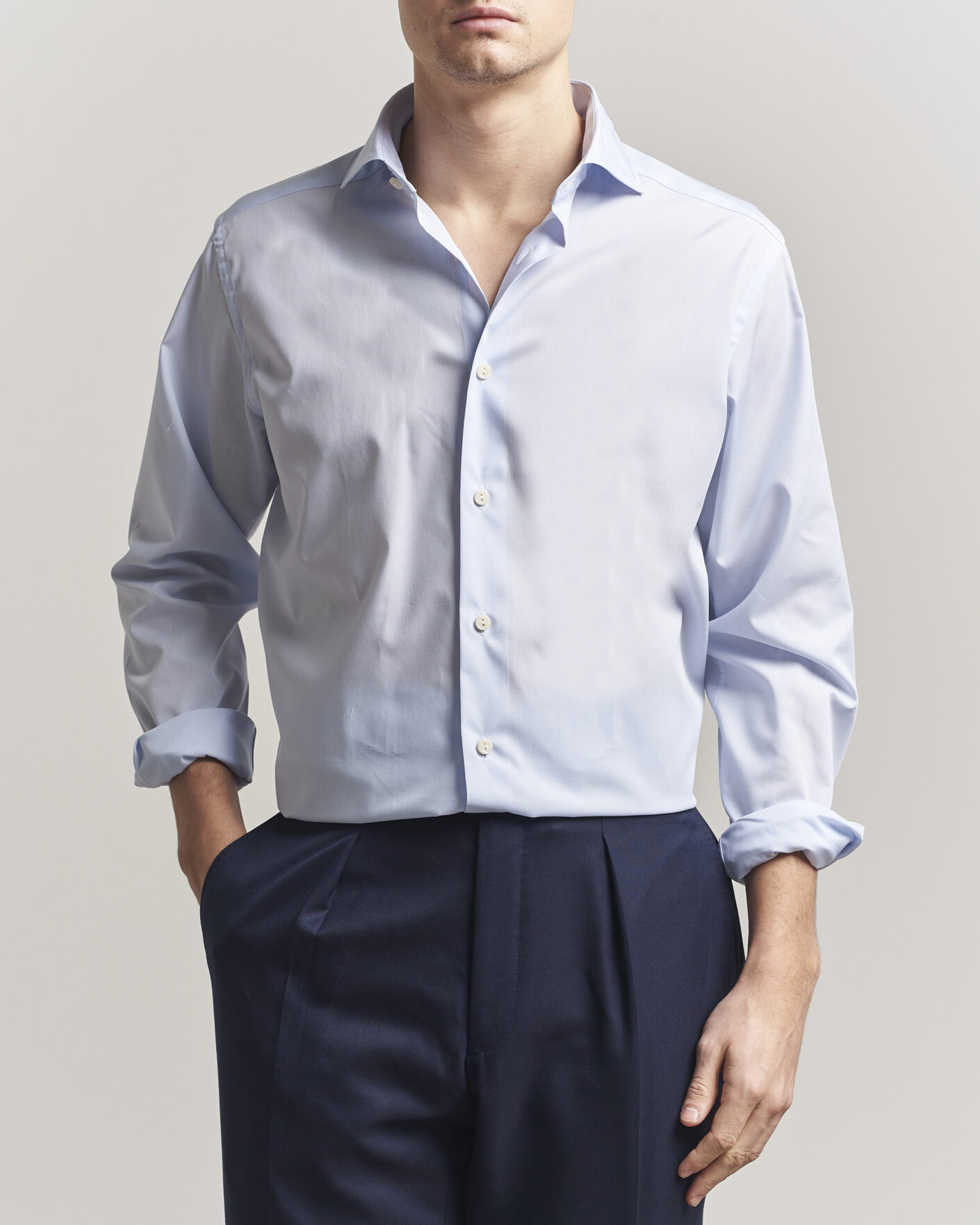 Mies | Kauluspaidat | Eton | Casual Fit Breeze Poplin Shirt Light Blue