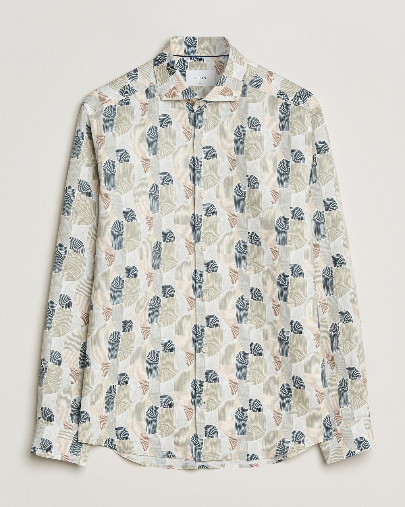 Mies | Kauluspaidat | Eton | Casual Fit Printed Linen Shirt Multi