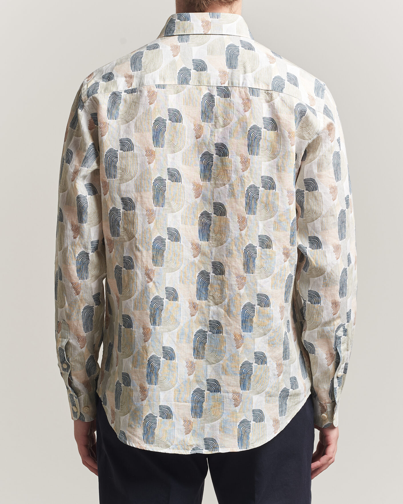 Mies | Kauluspaidat | Eton | Casual Fit Printed Linen Shirt Multi