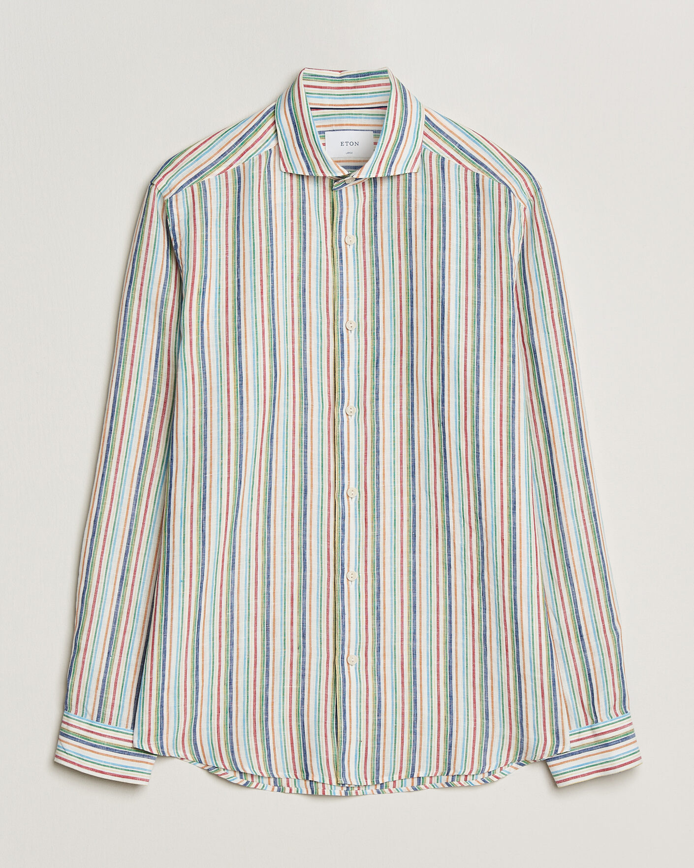 Mies | Kauluspaidat | Eton | Casual Fit Striped Linen Shirt Multi