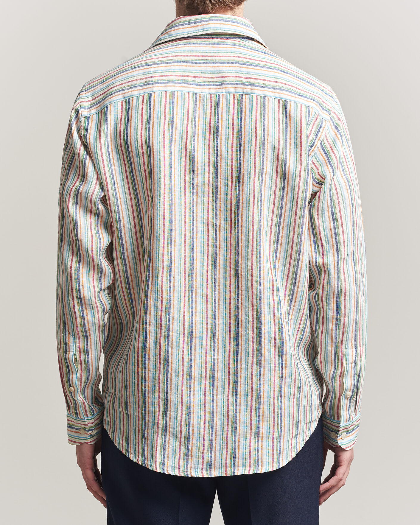 Mies | Kauluspaidat | Eton | Casual Fit Striped Linen Shirt Multi