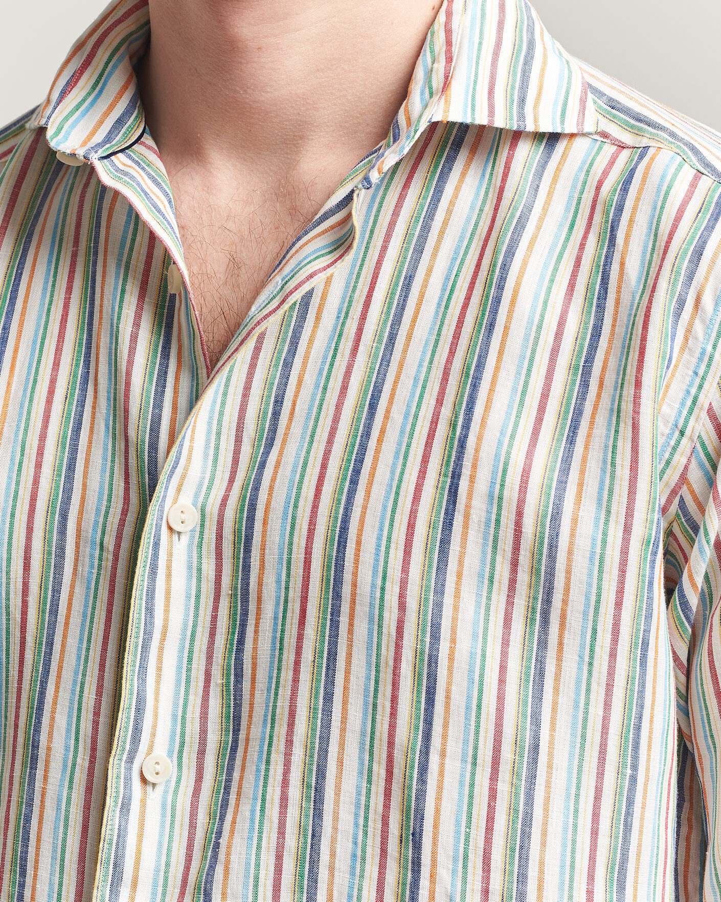 Mies | Kauluspaidat | Eton | Casual Fit Striped Linen Shirt Multi