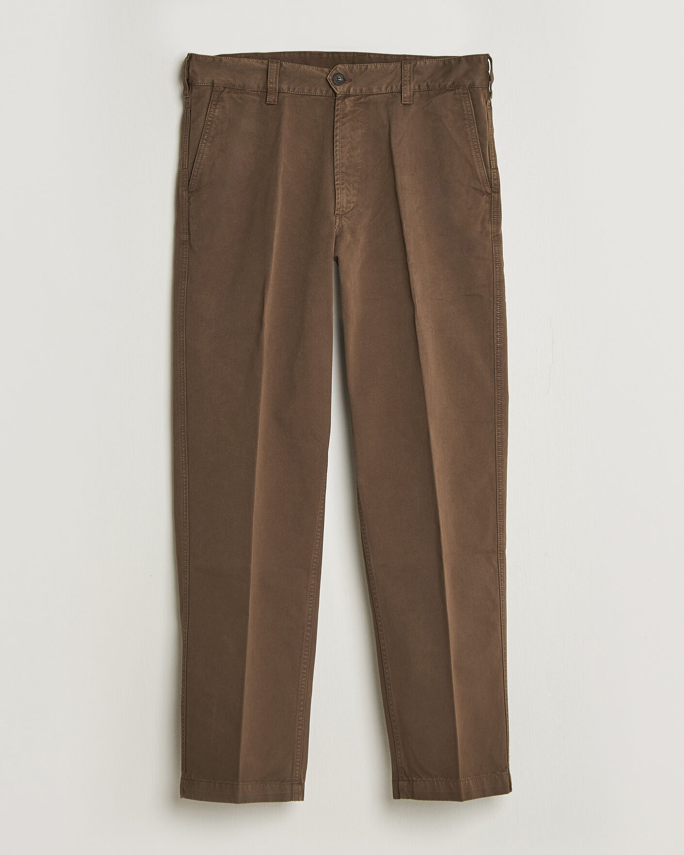 Mies | Housut | Drake's | Peached Flat Front Cotton Chino Brown