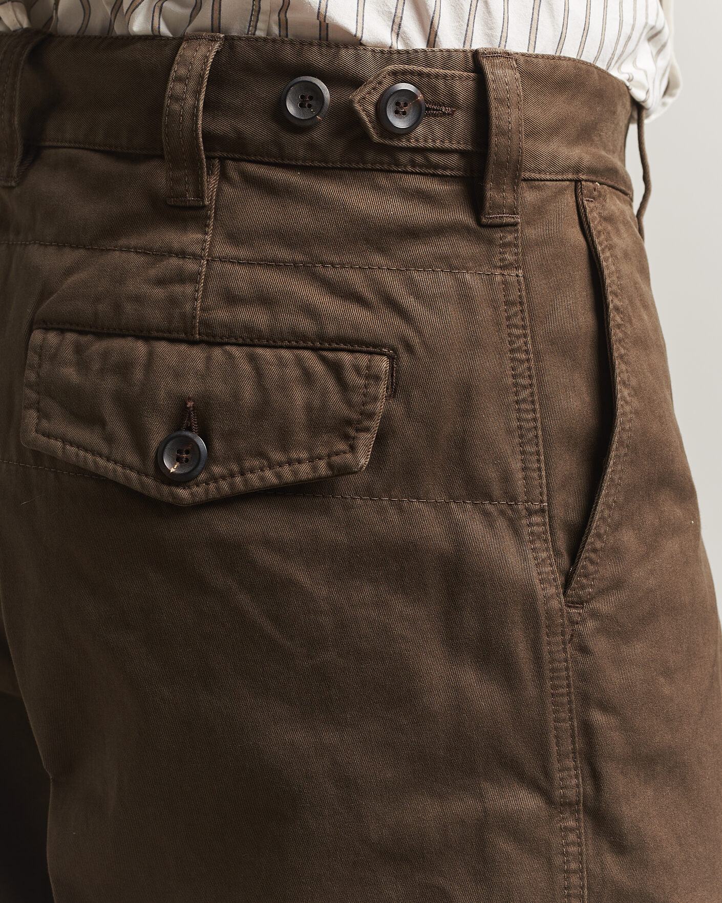 Mies | Housut | Drake's | Peached Flat Front Cotton Chino Brown