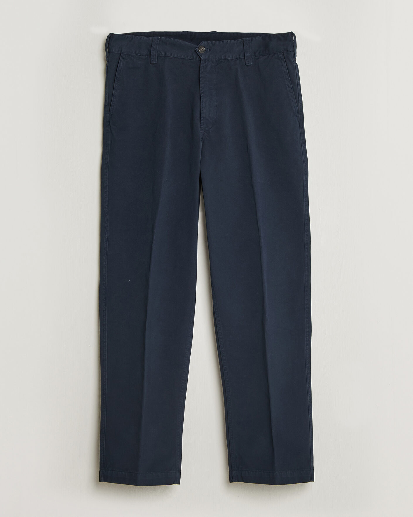 Mies | Housut | Drake's | Peached Flat Front Cotton Chino Navy