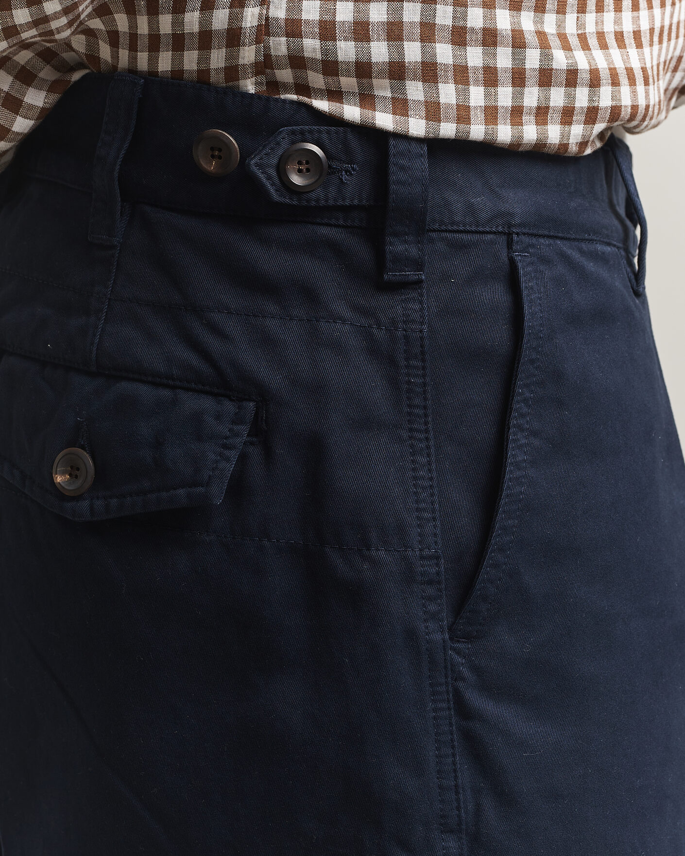Mies | Housut | Drake's | Peached Flat Front Cotton Chino Navy