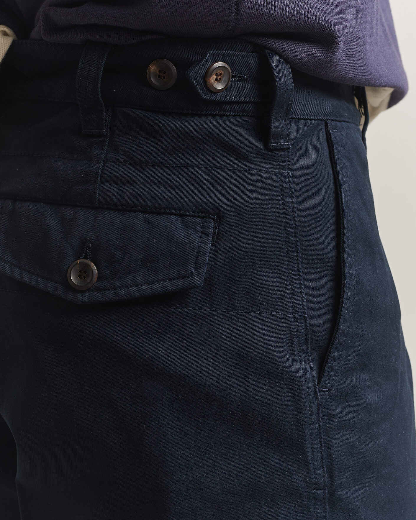 Mies | Housut | Drake's | Peached Flat Front Cotton Chino Navy