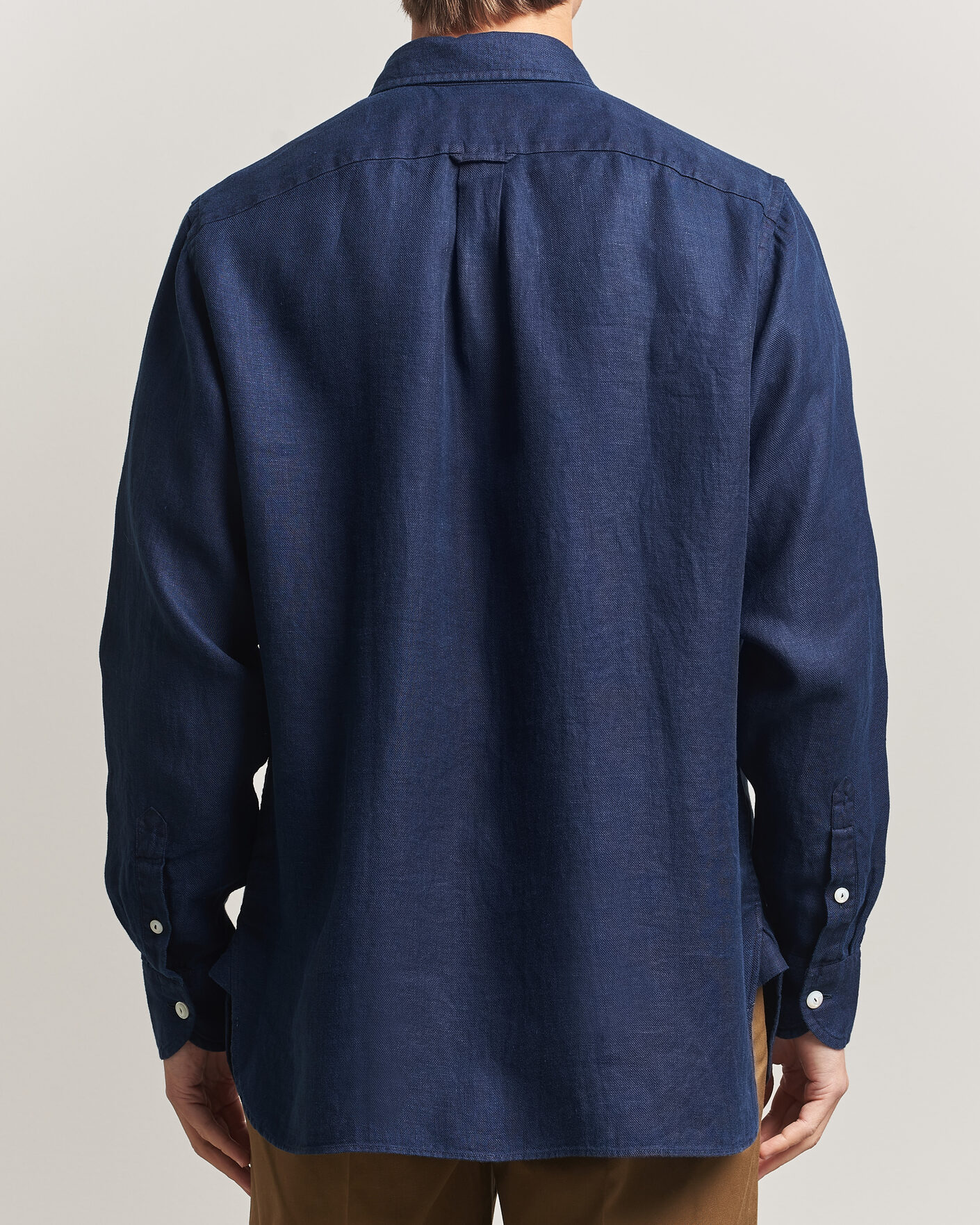 Mies | Kauluspaidat | Drake's | Linen Twill Deep Pocket Work Shirt Navy