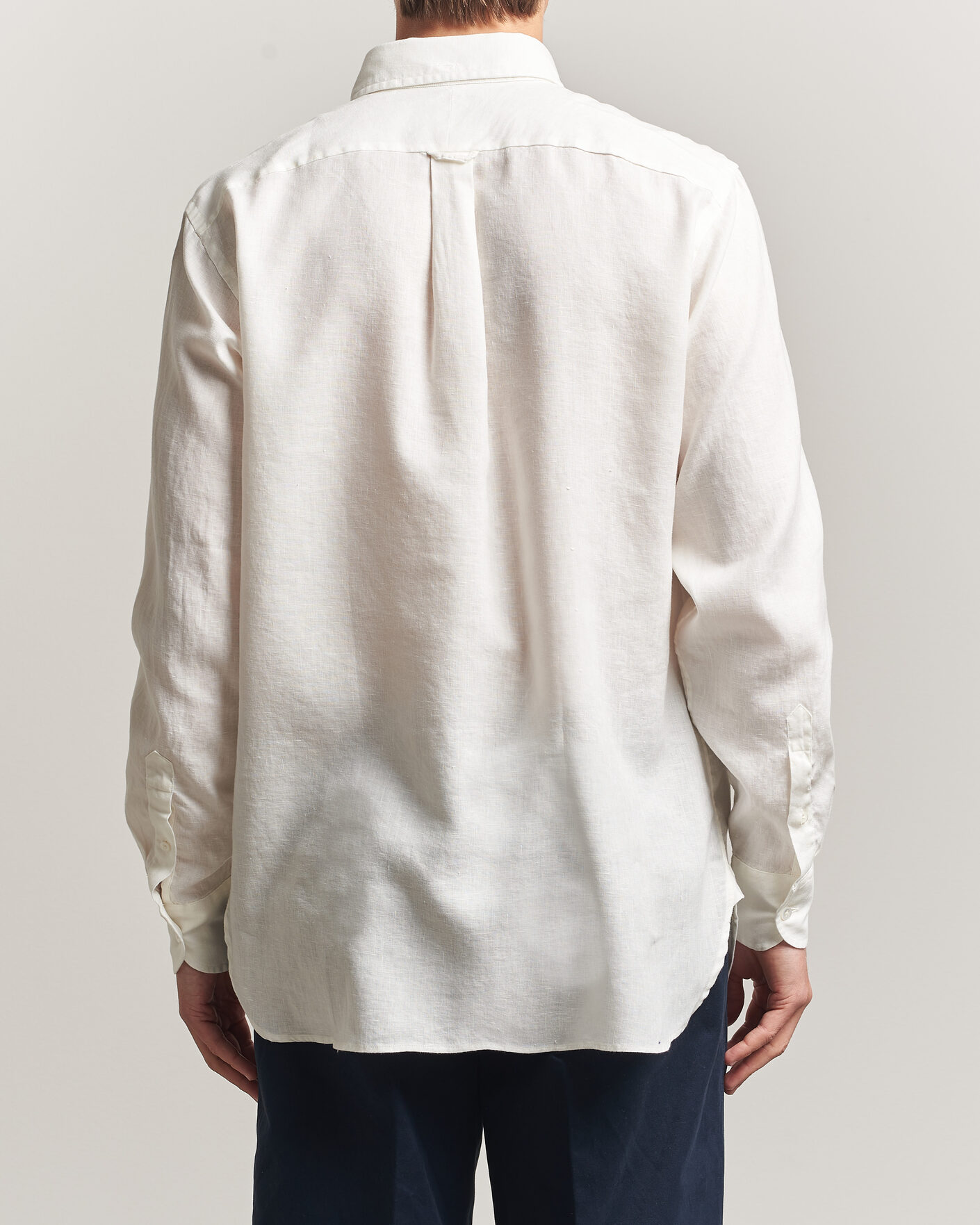 Mies | Kauluspaidat | Drake's | Linen Button Down Curved Pocket Shirt White