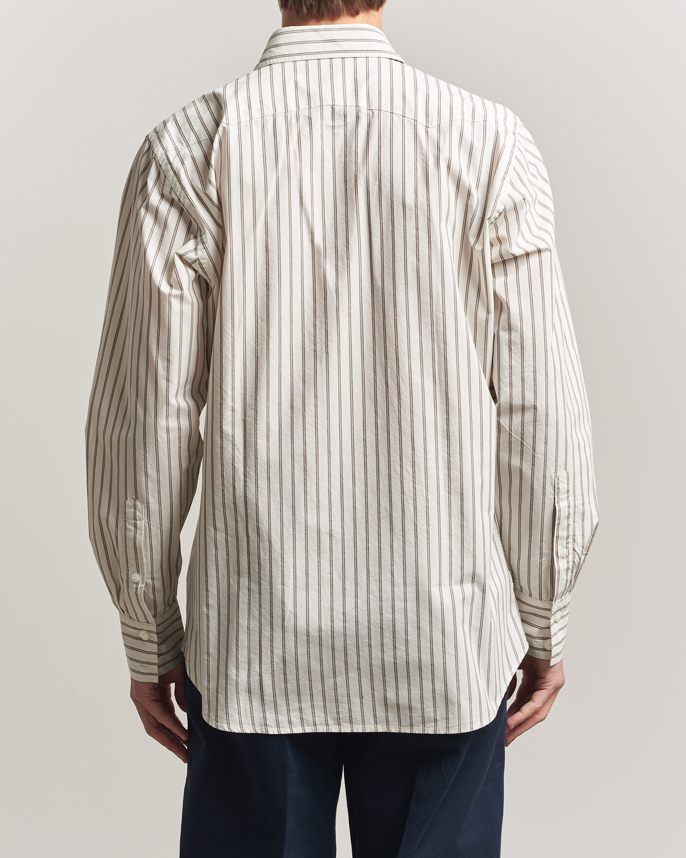 Mies | Kauluspaidat | Drake's | Striped Western Shirt White