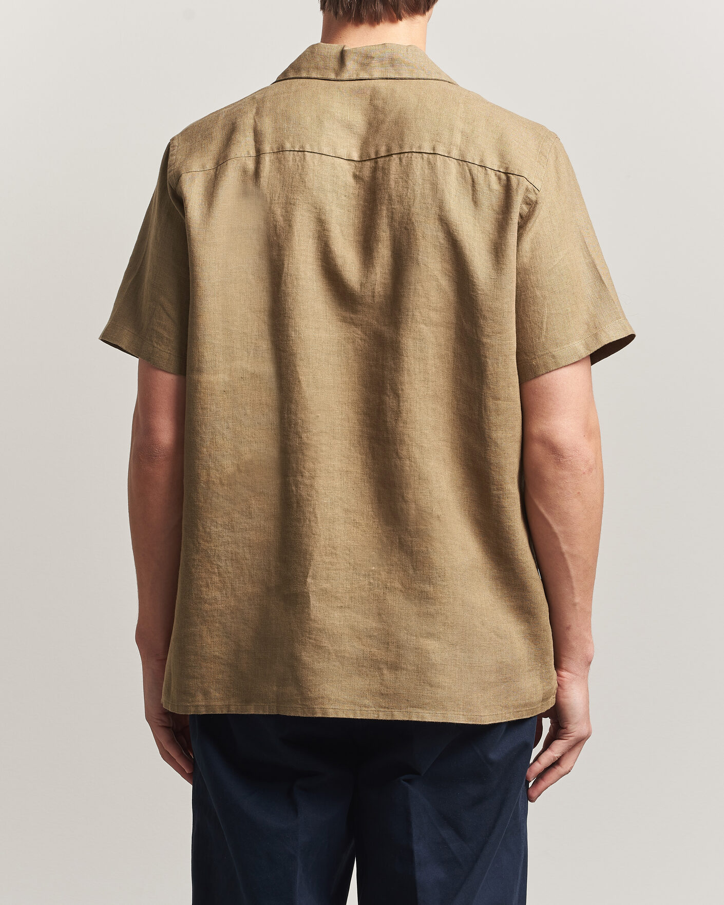 Mies | Kauluspaidat | Drake's | Military Short Sleeve Camp Collar Shirt Khaki