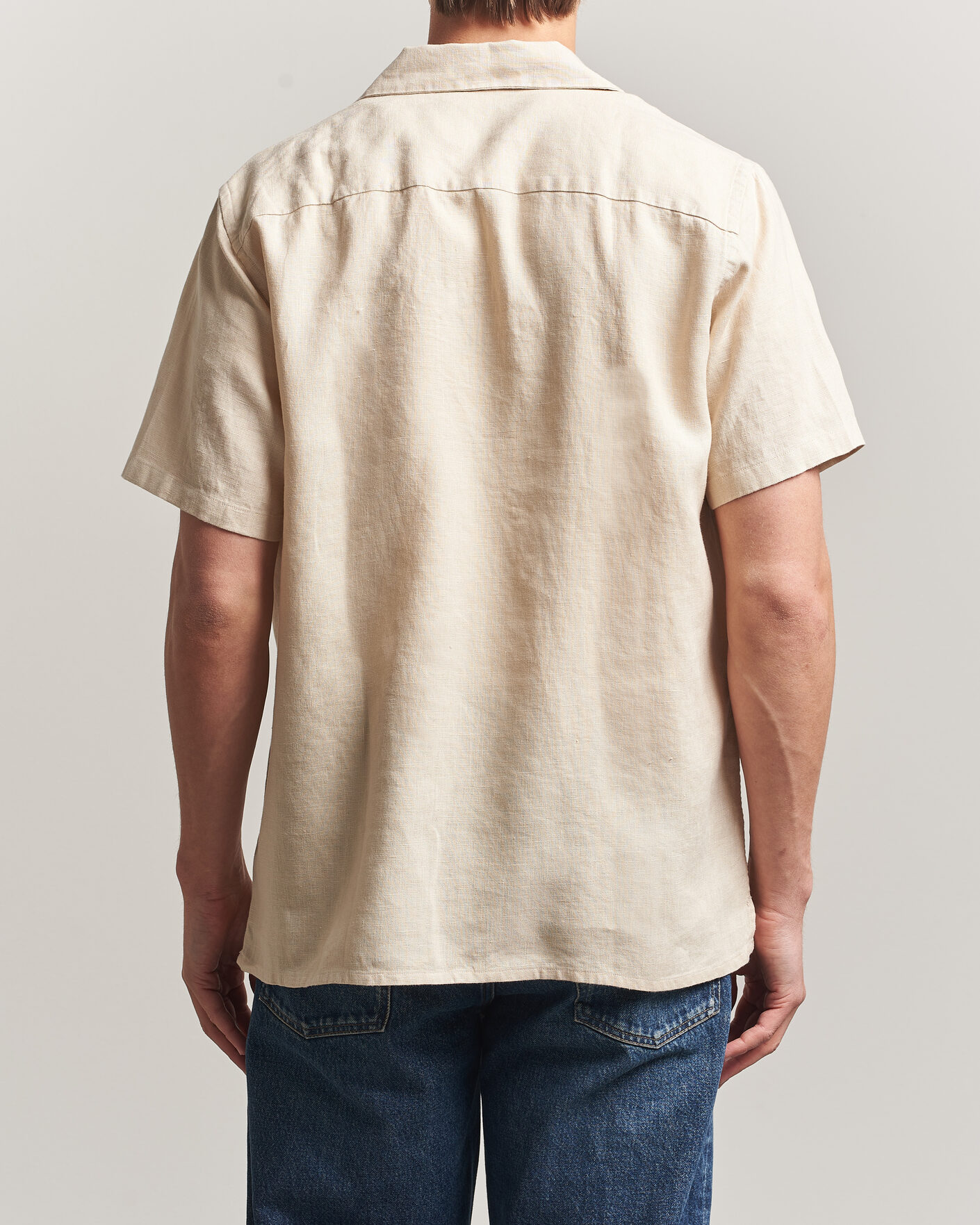 Mies | Kauluspaidat | Drake's | Military Short Sleeve Camp Collar Shirt Ecru