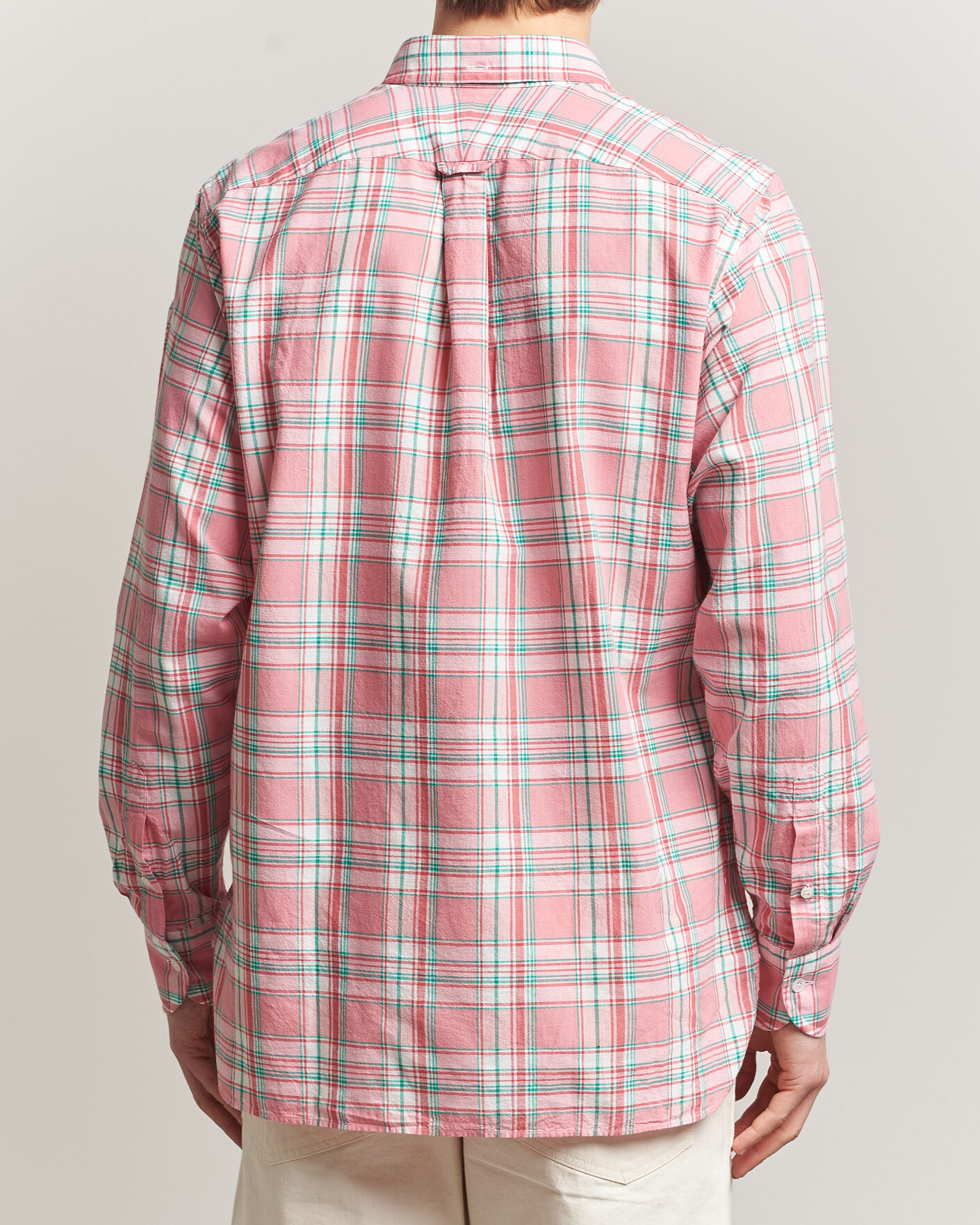 Mies | Kauluspaidat | Drake's | Madrass Checked Button Down Shirt Pink