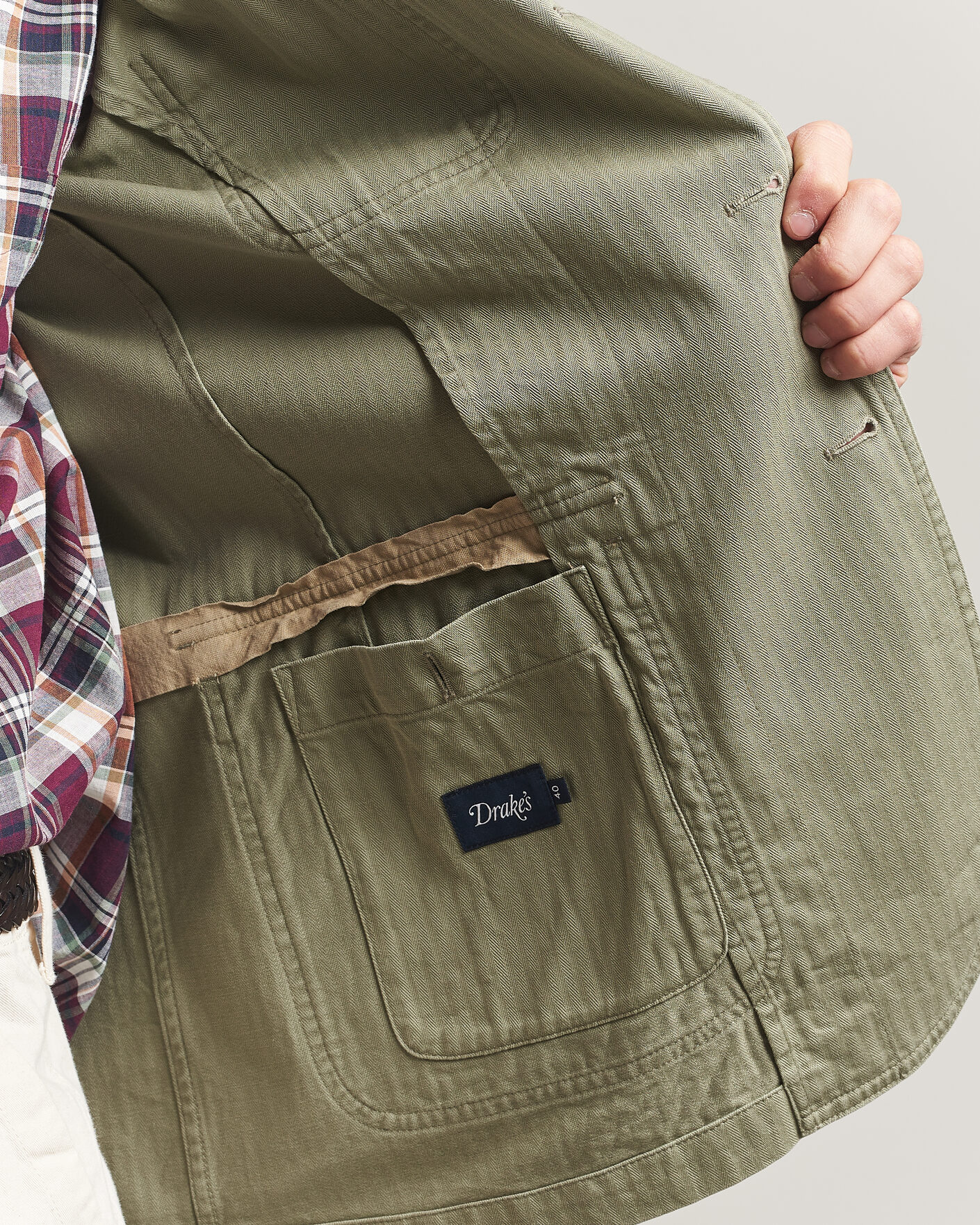 Mies | Pikkutakit | Drake's | MKI Herringbone Games Blazer Olive