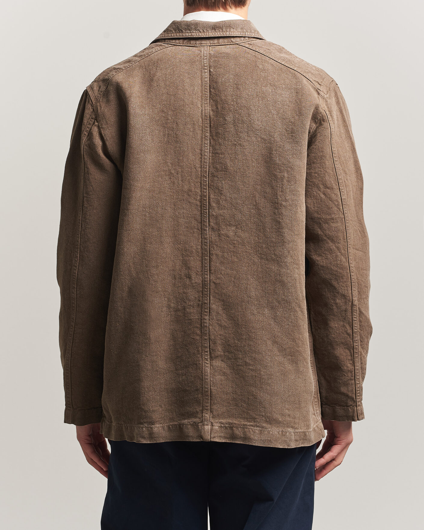 Mies | Takit | Drake's | Heavy Linen Chore Jacket Brown