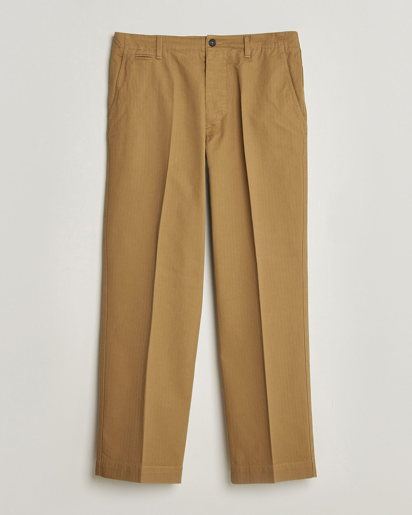 Mies | Housut | Drake's | Herringbone Wide Leg Chino Khaki