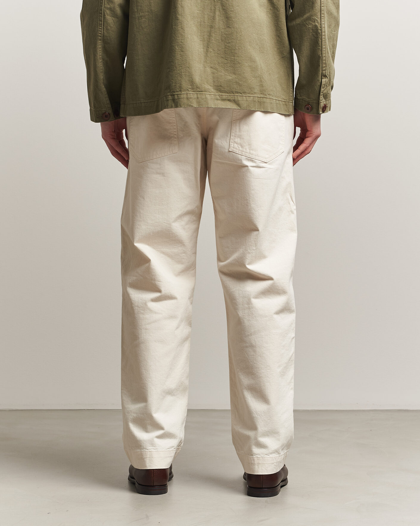 Mies | Housut | Drake's | Twill Fatigue Trousers Ecru