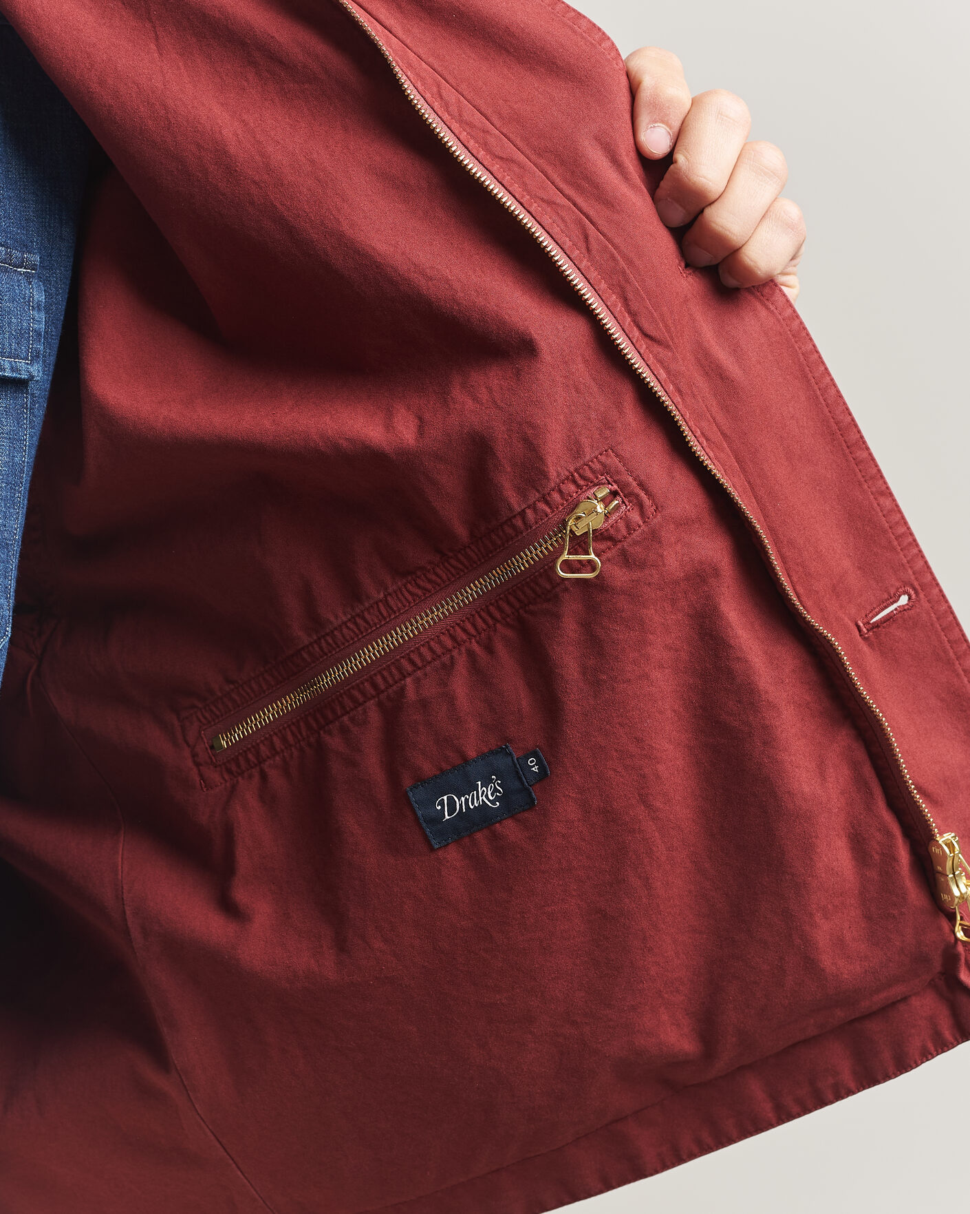 Mies | Takit | Drake's | Hiking Jacket Washed Red