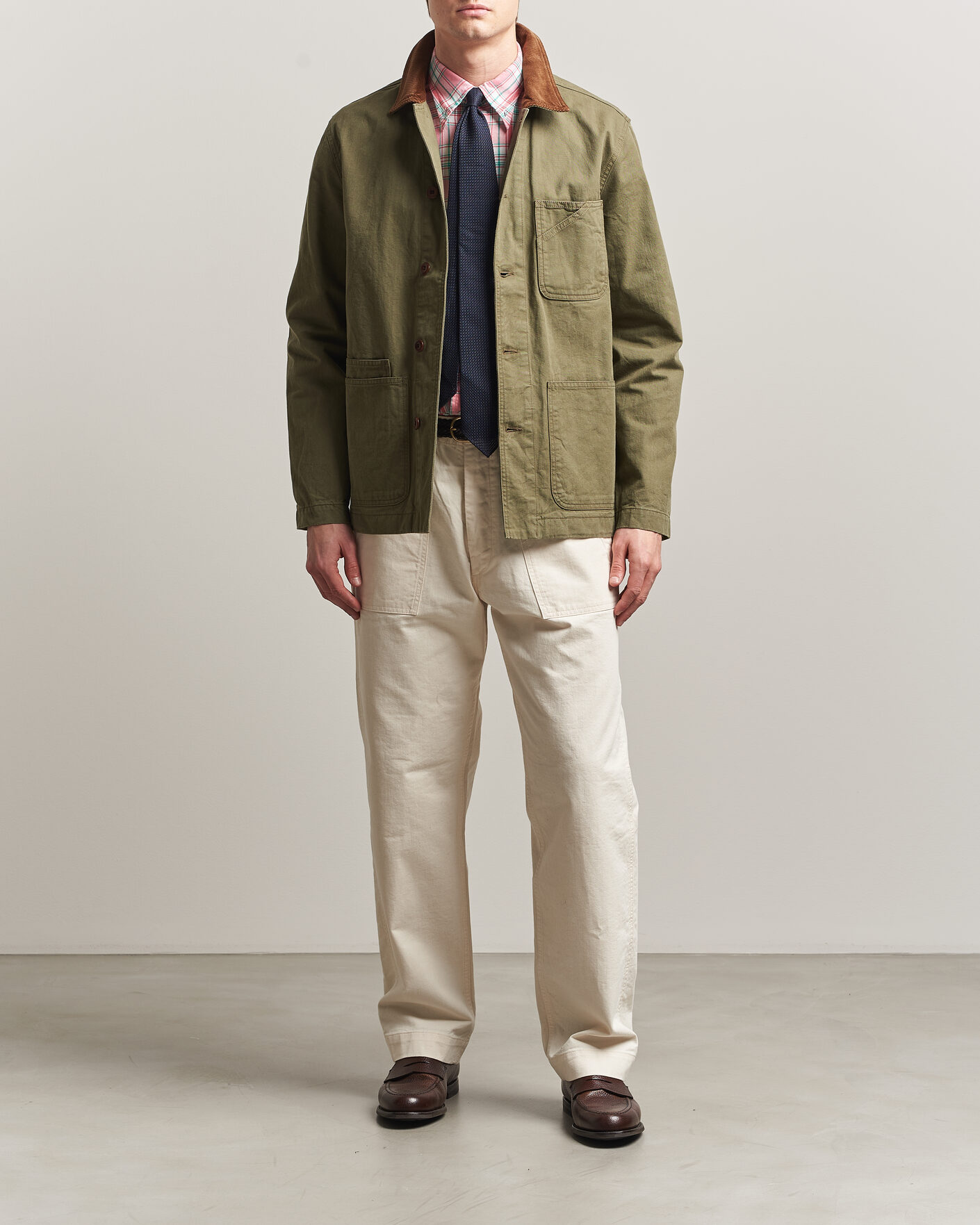 Mies | Takit | Drake's | Twill Fatigue Jacket Khaki