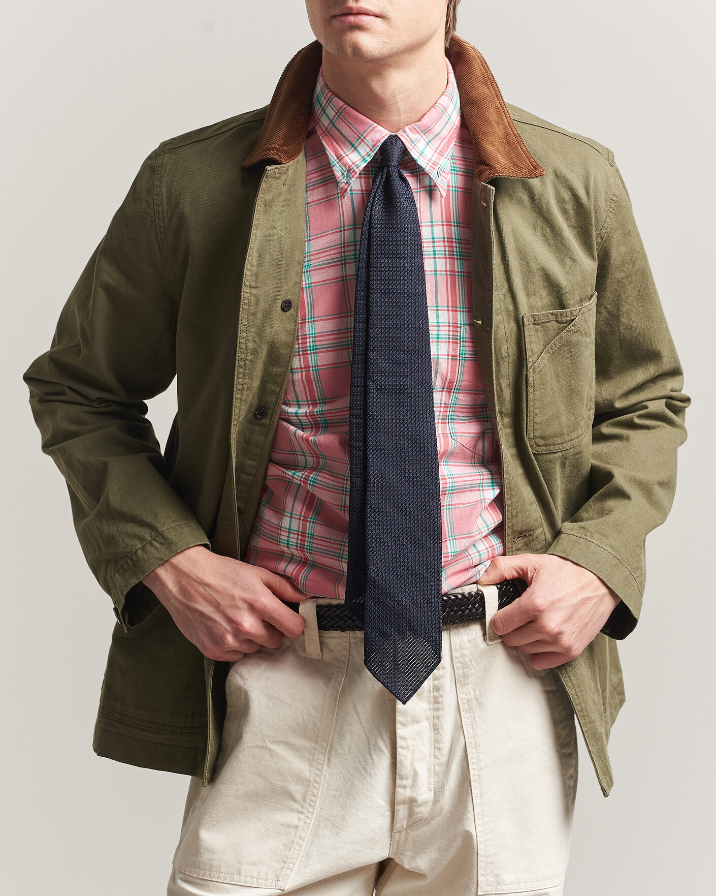 Mies | Takit | Drake's | Twill Fatigue Jacket Khaki