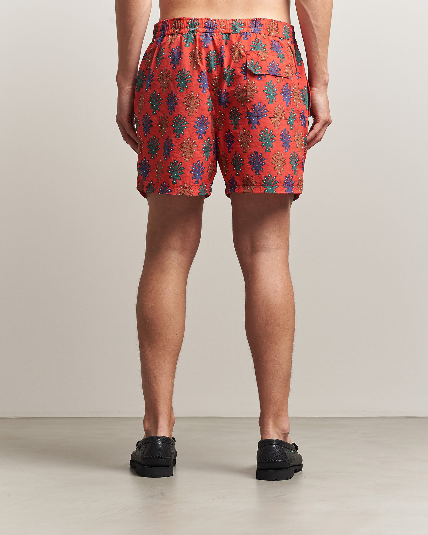 Mies | Uimahousut | Drake's | Trees Drawstring Swimshorts Tomato