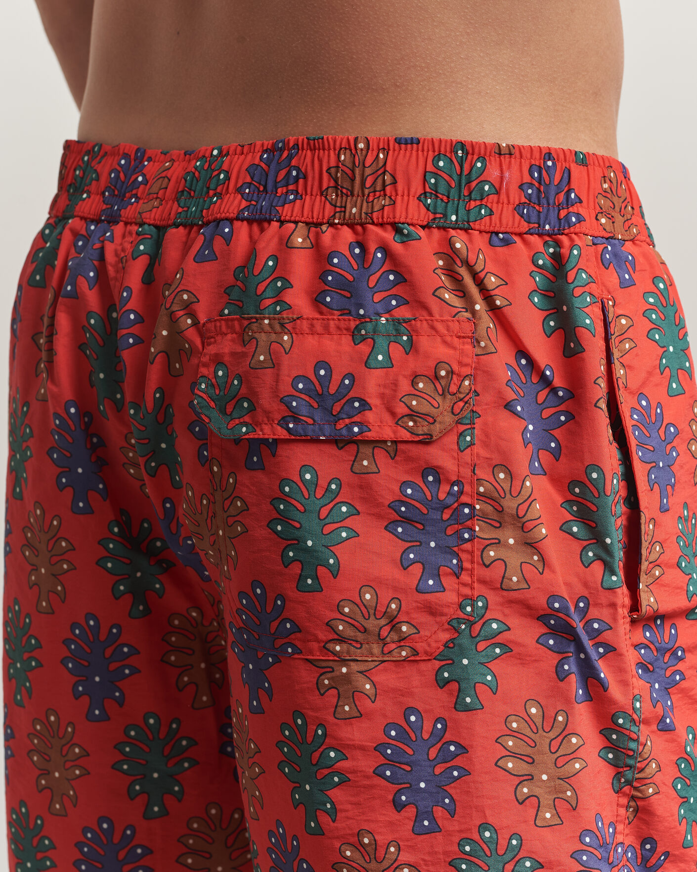 Mies | Uimahousut | Drake's | Trees Drawstring Swimshorts Tomato