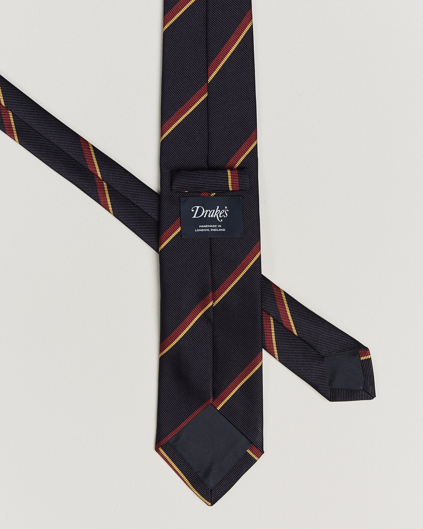 Mies | Solmiot | Drake's | Regimental Stripe Reppe Tie Navy