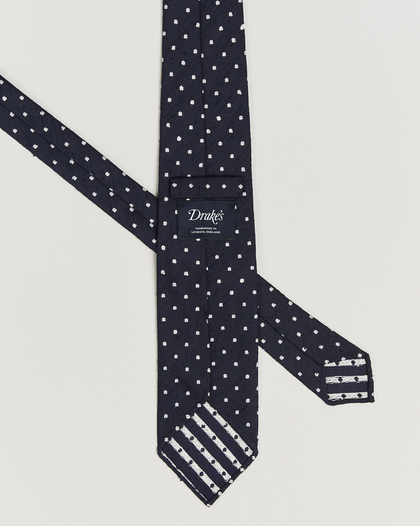 Mies | Solmiot | Drake's | Smal Spot Pattern Shantung Silk Tie Navy