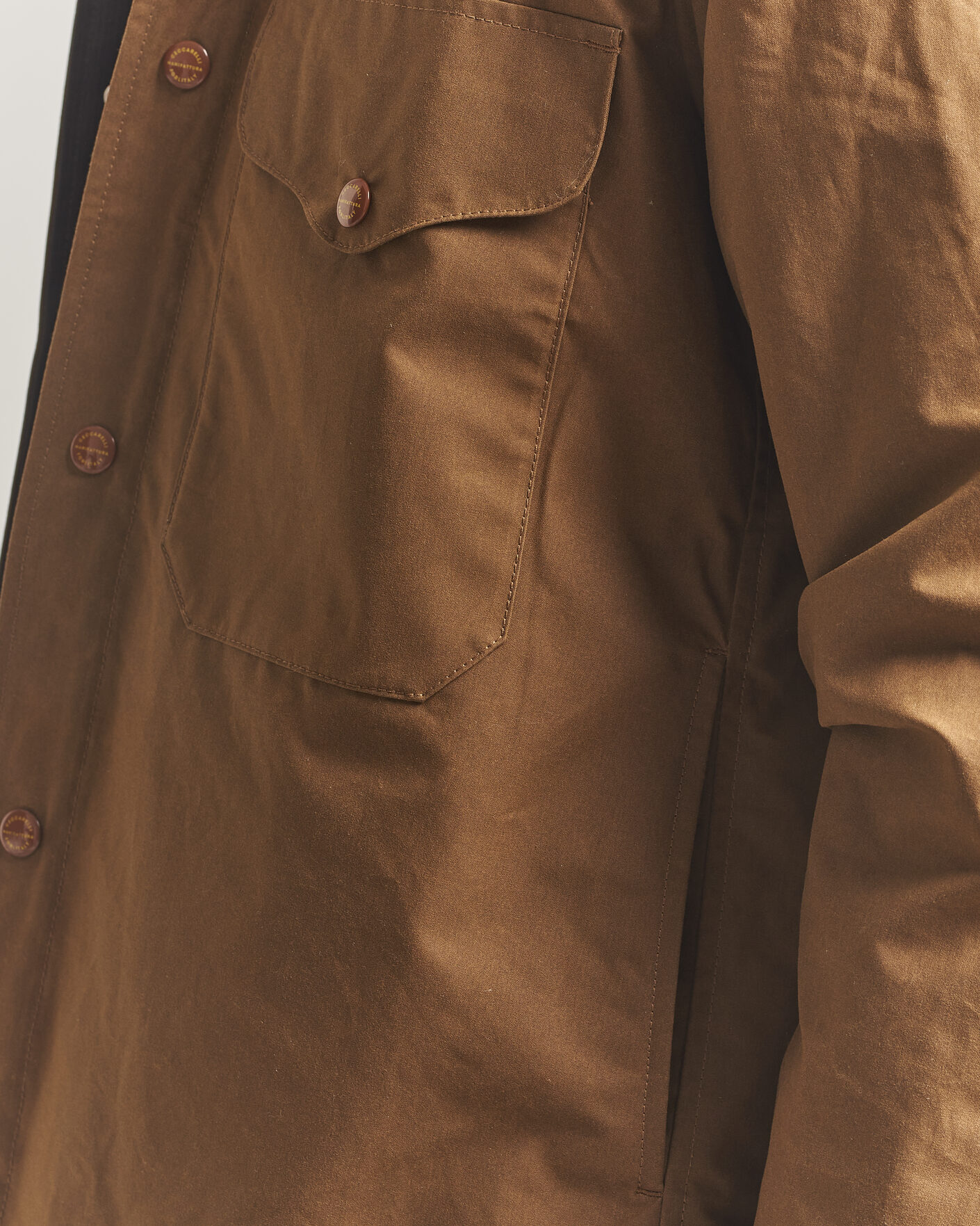 Mies | Takit | Manifattura Ceccarelli | Dry Wax Heavy Shirt Jacket Dark Tan